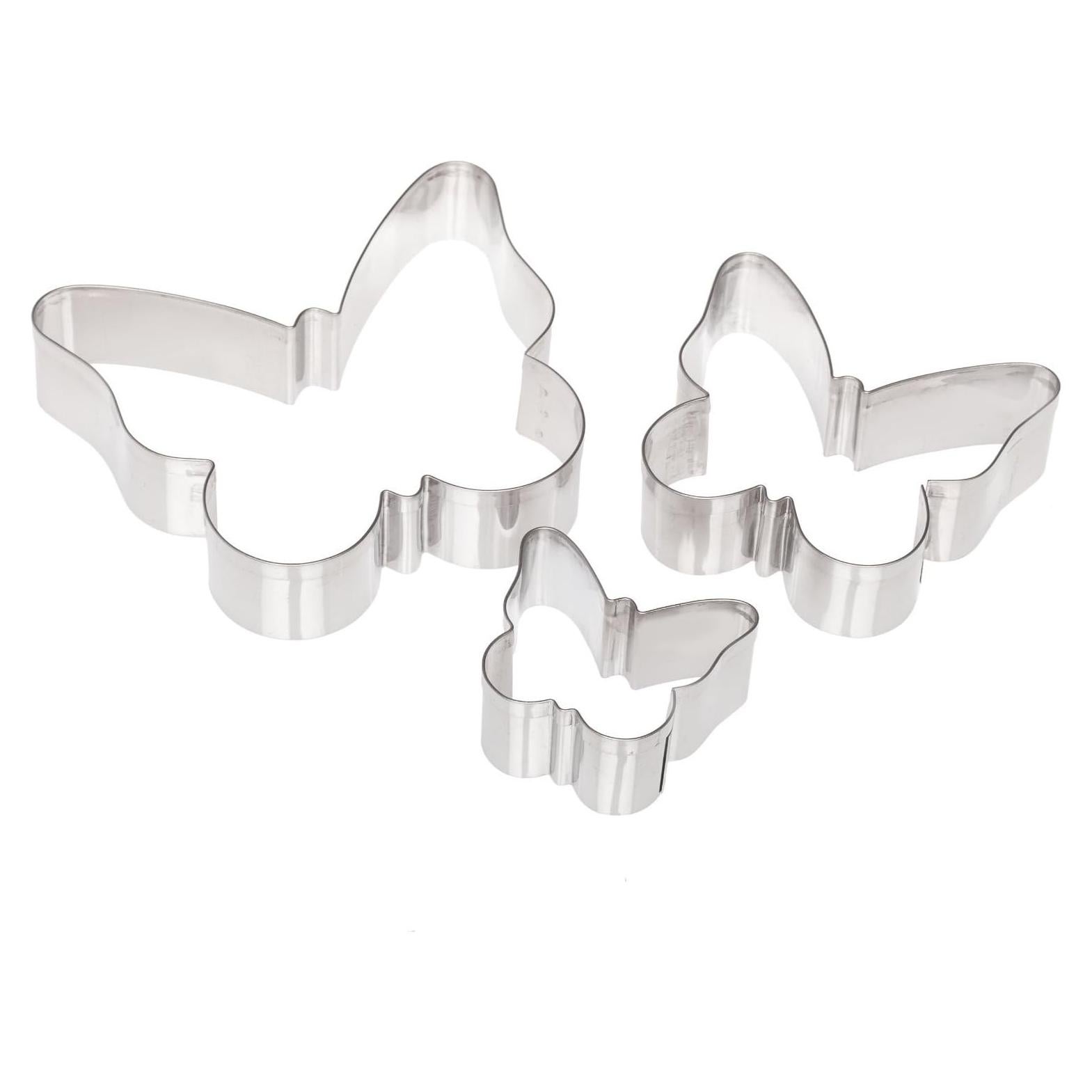 Juego de 3 cortadores de mariposa Ateco acero inoxidable