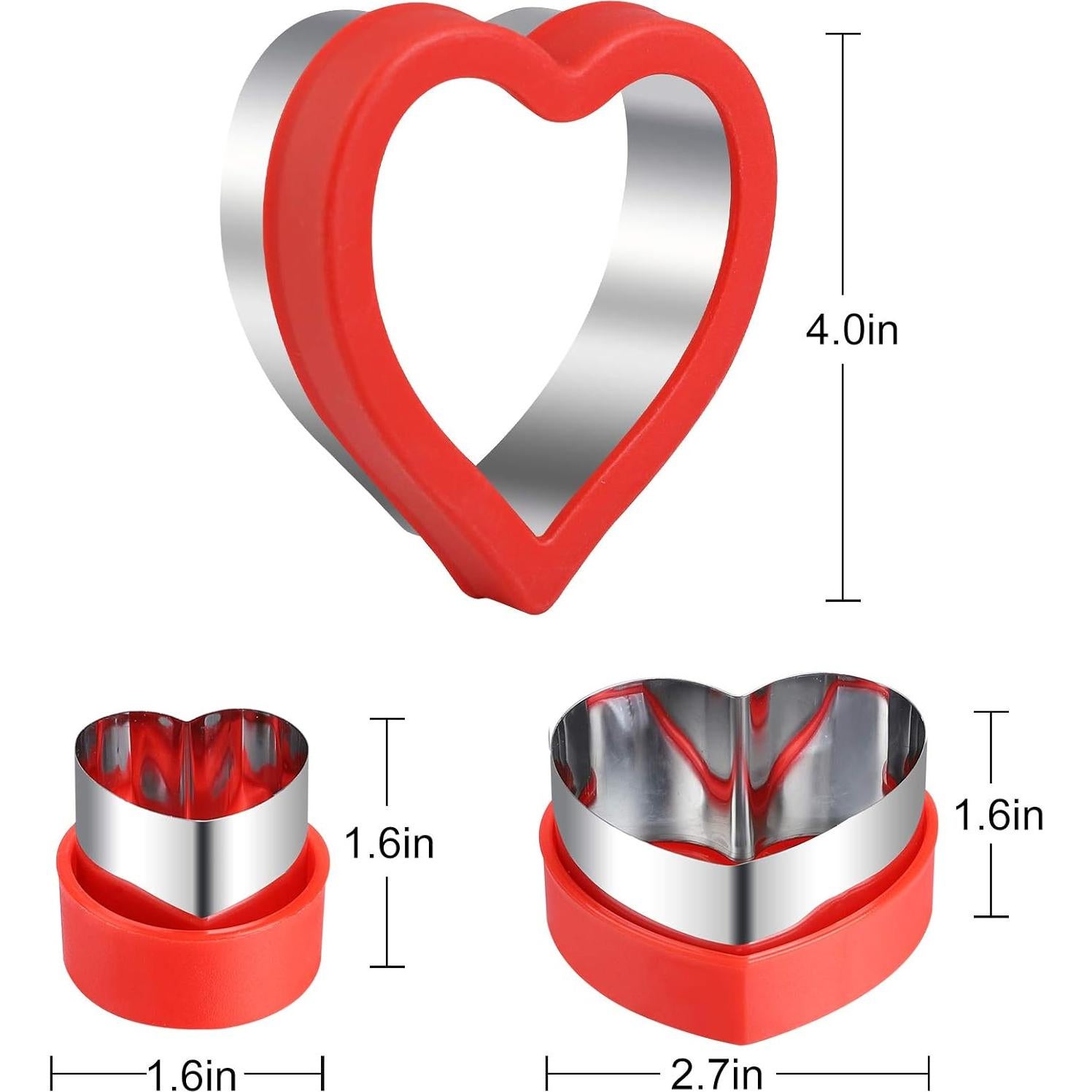 Cortadores de Galletas Corazón HiHITAOO - Acero Inoxidable