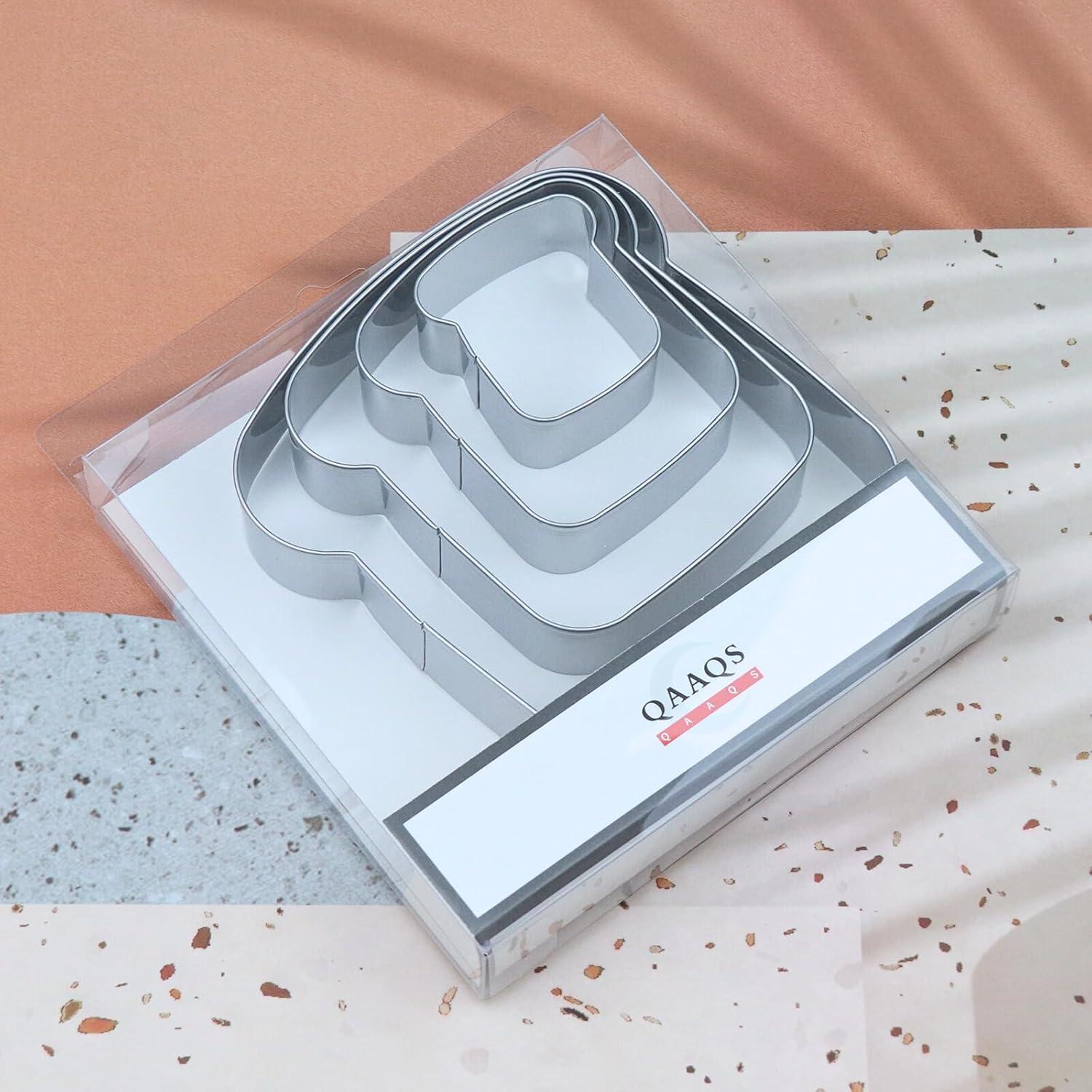 Juego de Cortadores de Galletas QAAQS Rebanada de Pan 4 Piezas