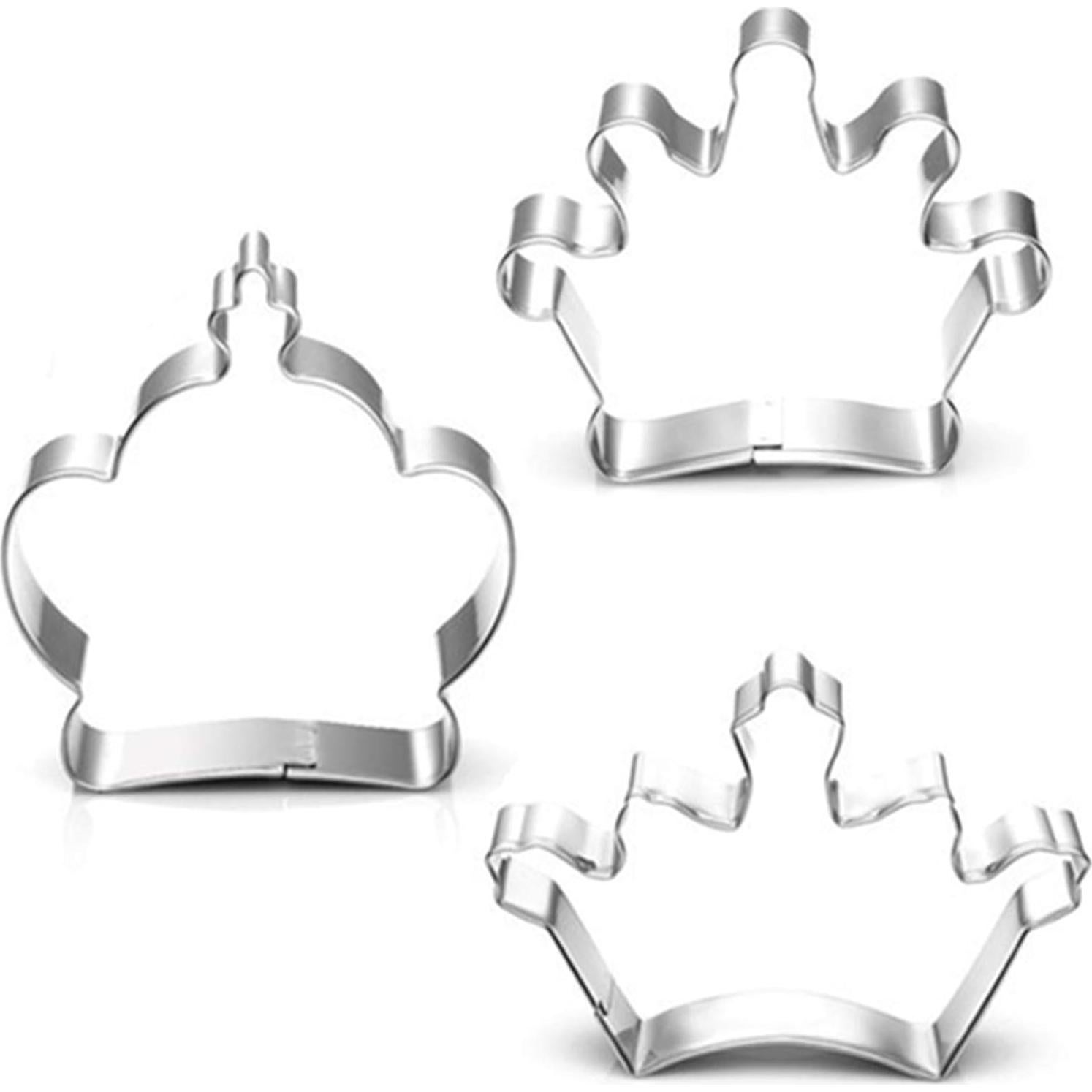 Juego de 3 Cortadores de Galletas Corona Comais Acero Inoxidable