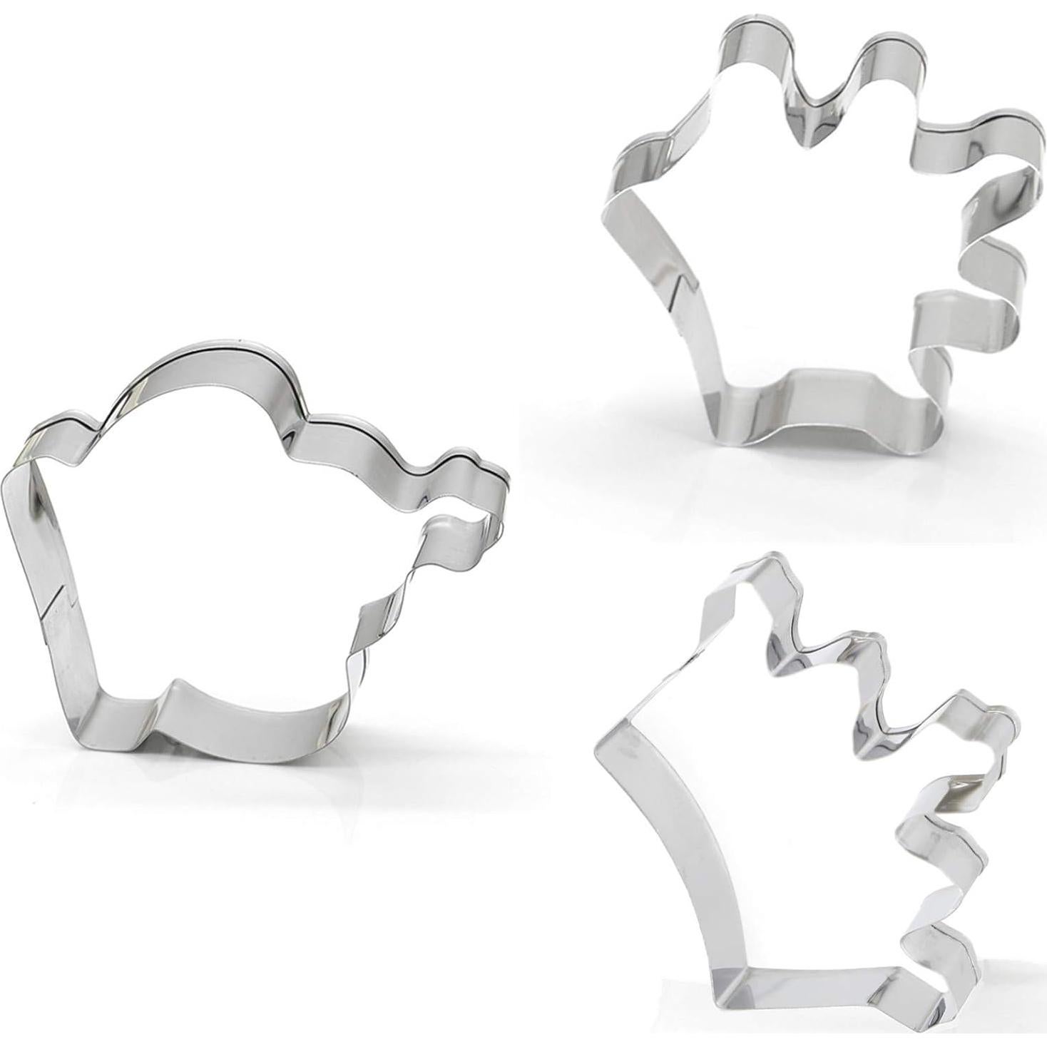 Juego de 3 Cortadores de Galletas Corona Comais Acero Inoxidable