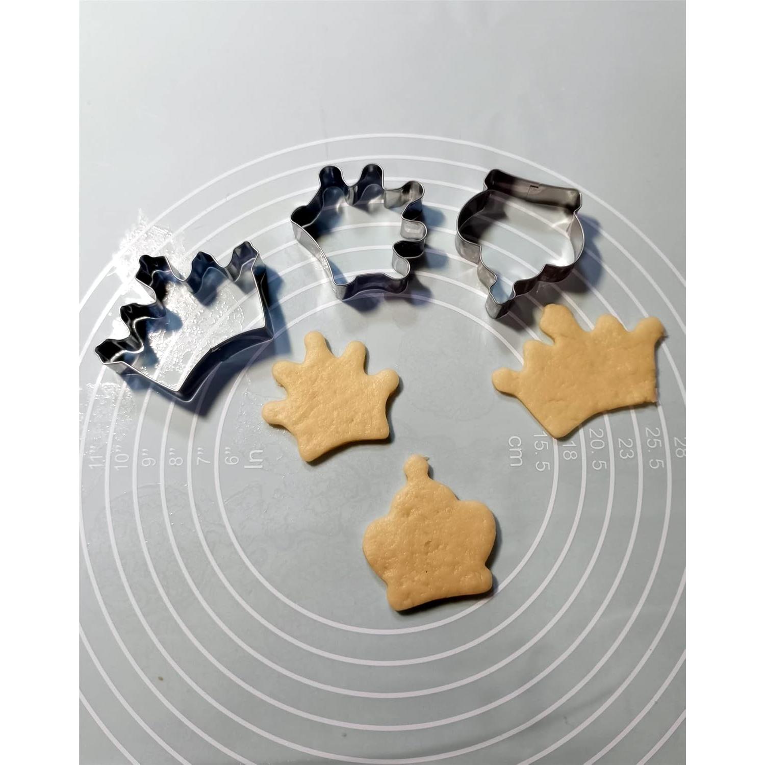 Juego de 3 Cortadores de Galletas Corona Comais Acero Inoxidable