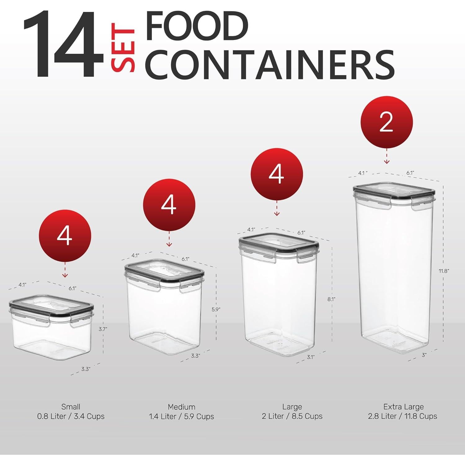 Contenedores de Almacenamiento DWËLLZA KITCHEN Set 14 Plástico