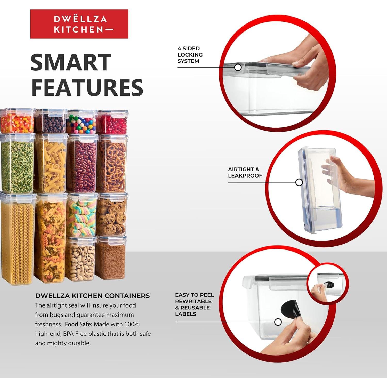 Contenedores de Almacenamiento DWËLLZA KITCHEN Set 14 Plástico