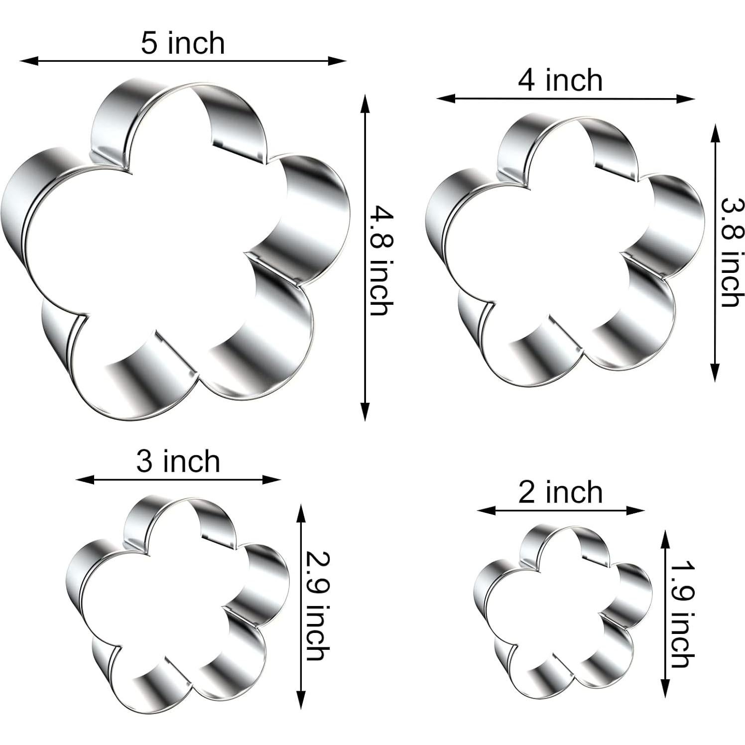 Juego de Cortadores de Galletas QAAQS Flor de Ciruelo 4 Pzs
