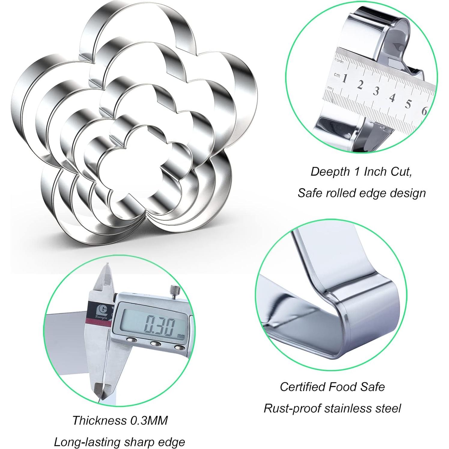 Juego de Cortadores de Galletas QAAQS Flor de Ciruelo 4 Pzs