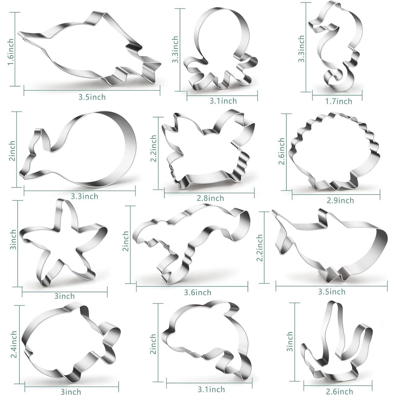 Juego de Cortadores de Galletas Marinas WGPG 12 Piezas