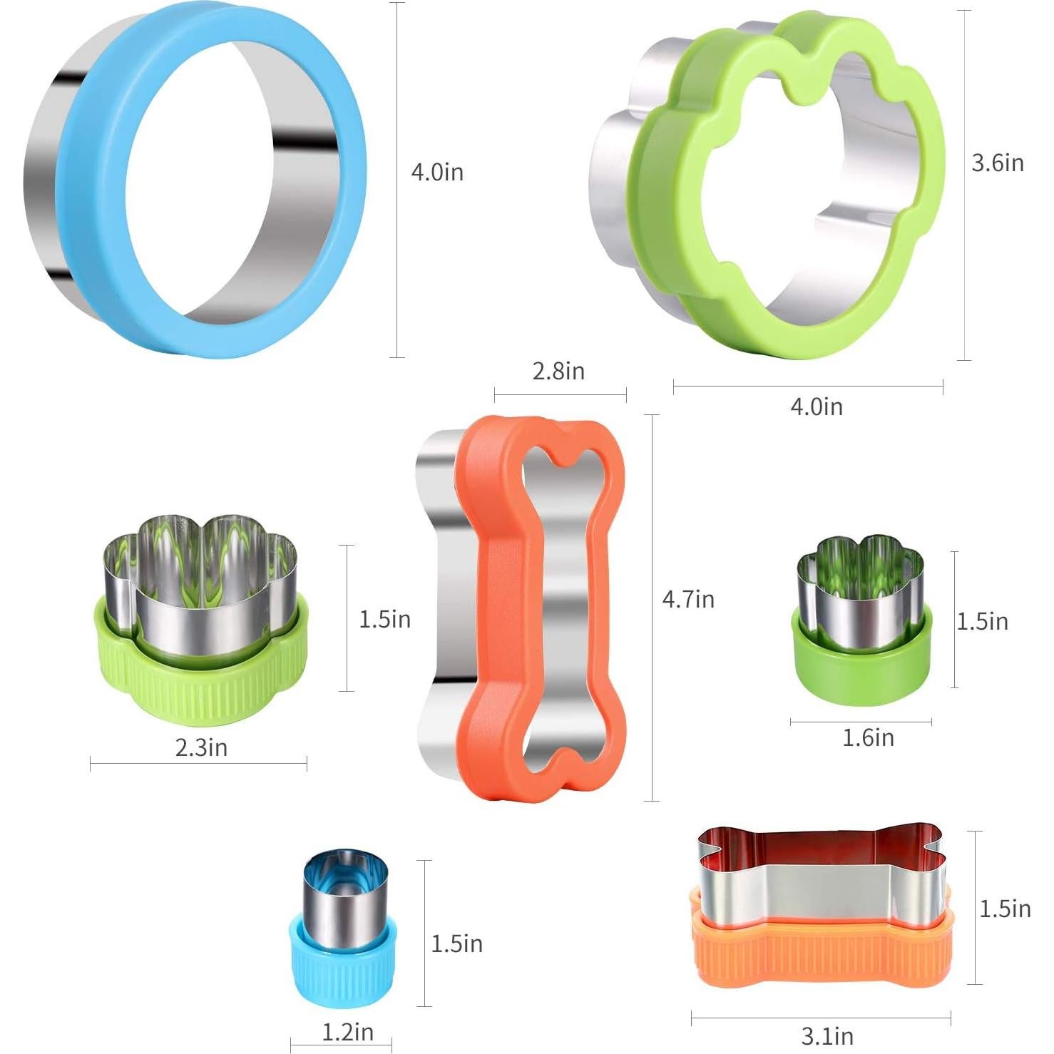 Juego de Cortadores de Galletas Perro 4 Huesos 4 Huellas