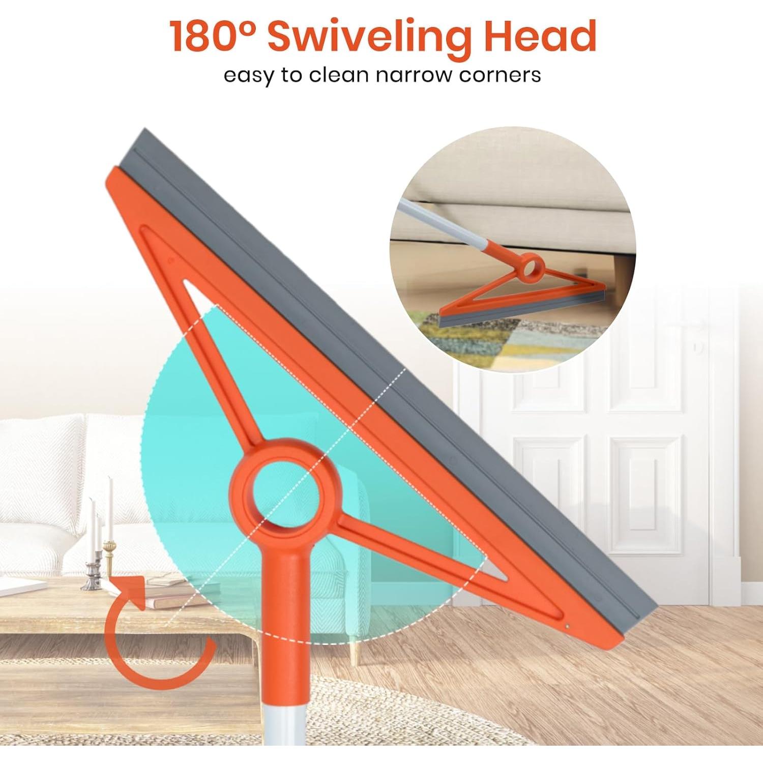 Escoba de Aire MAVRIZ 2 en 1 con Tira de Goma Naranja