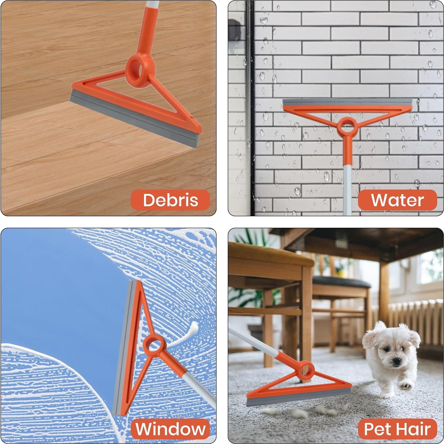 Escoba de Aire MAVRIZ 2 en 1 con Tira de Goma Naranja