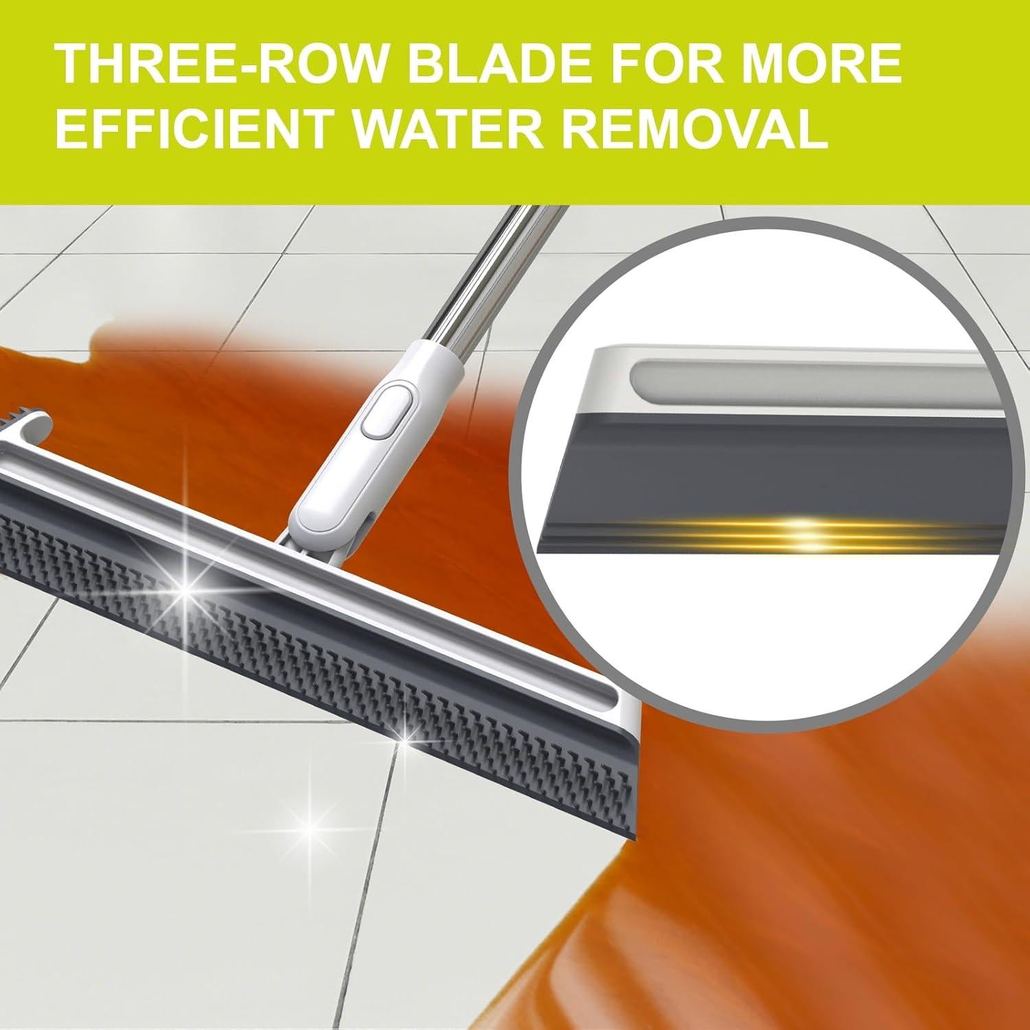 Escoba de Goma EHOMGUI 132 cm para Piso y Azulejos