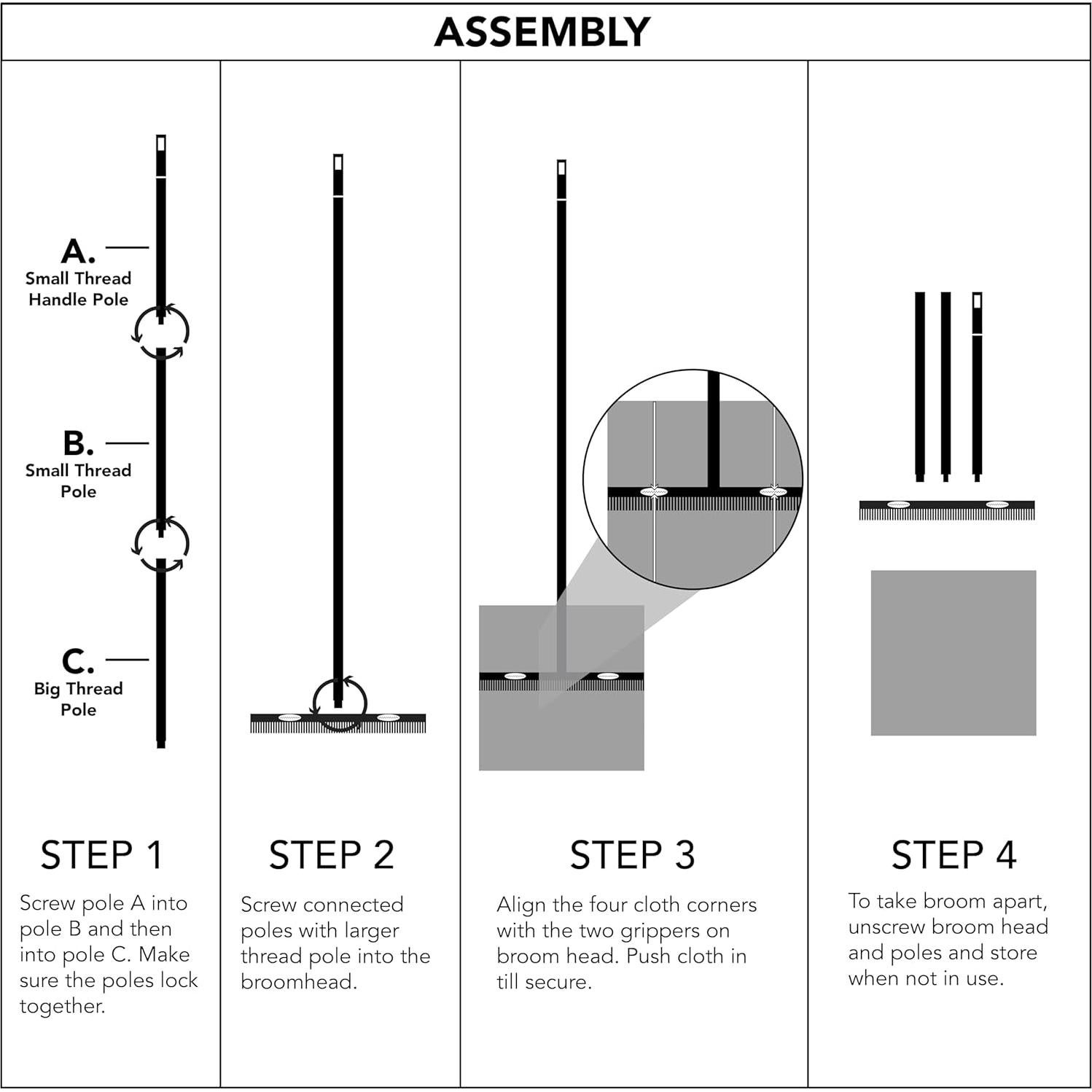 Escoba FURemover con Paño Microfibra 119 cm para Mascotas