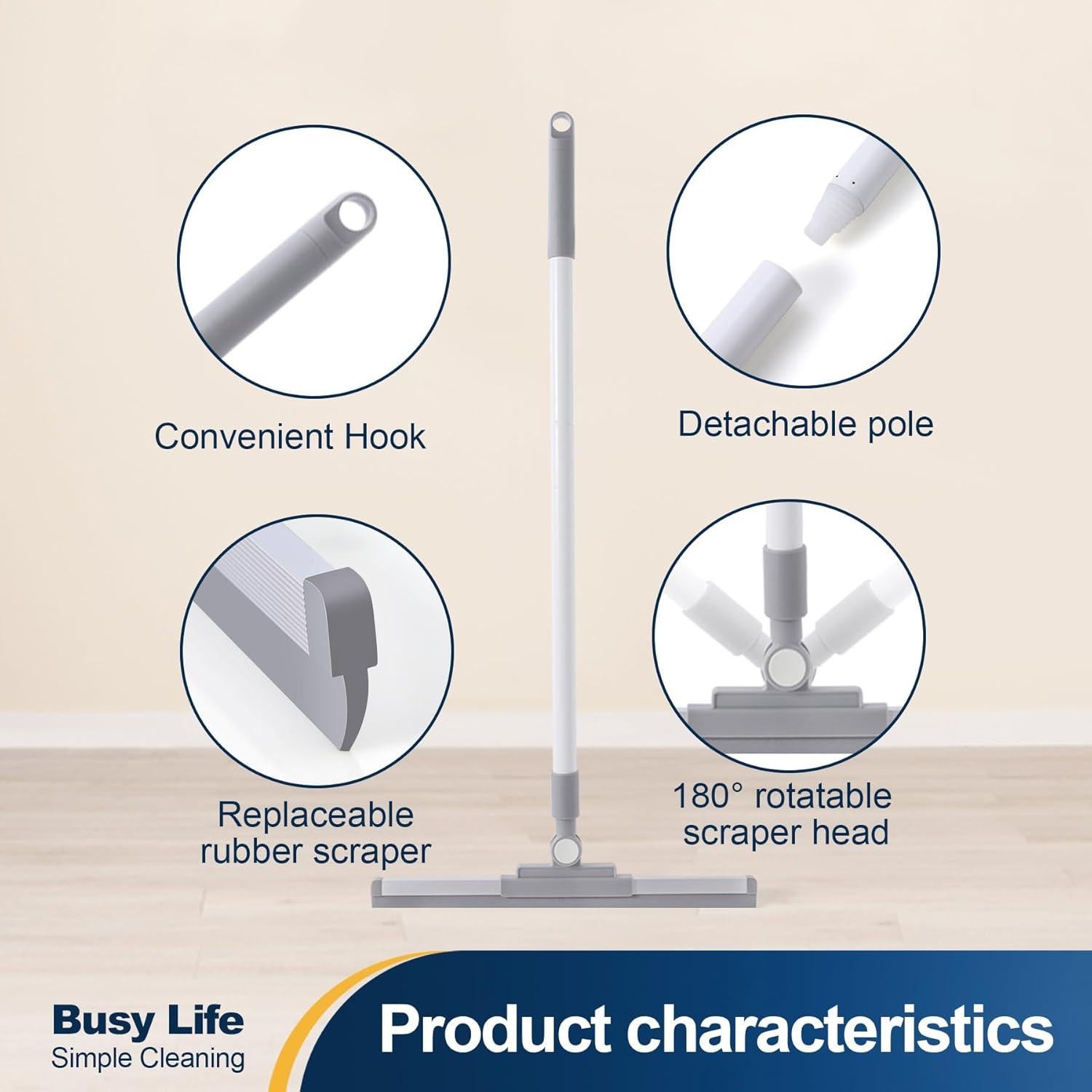 Escoba de Goma Yocada con Cuchilla TPR 135 cm para Piso