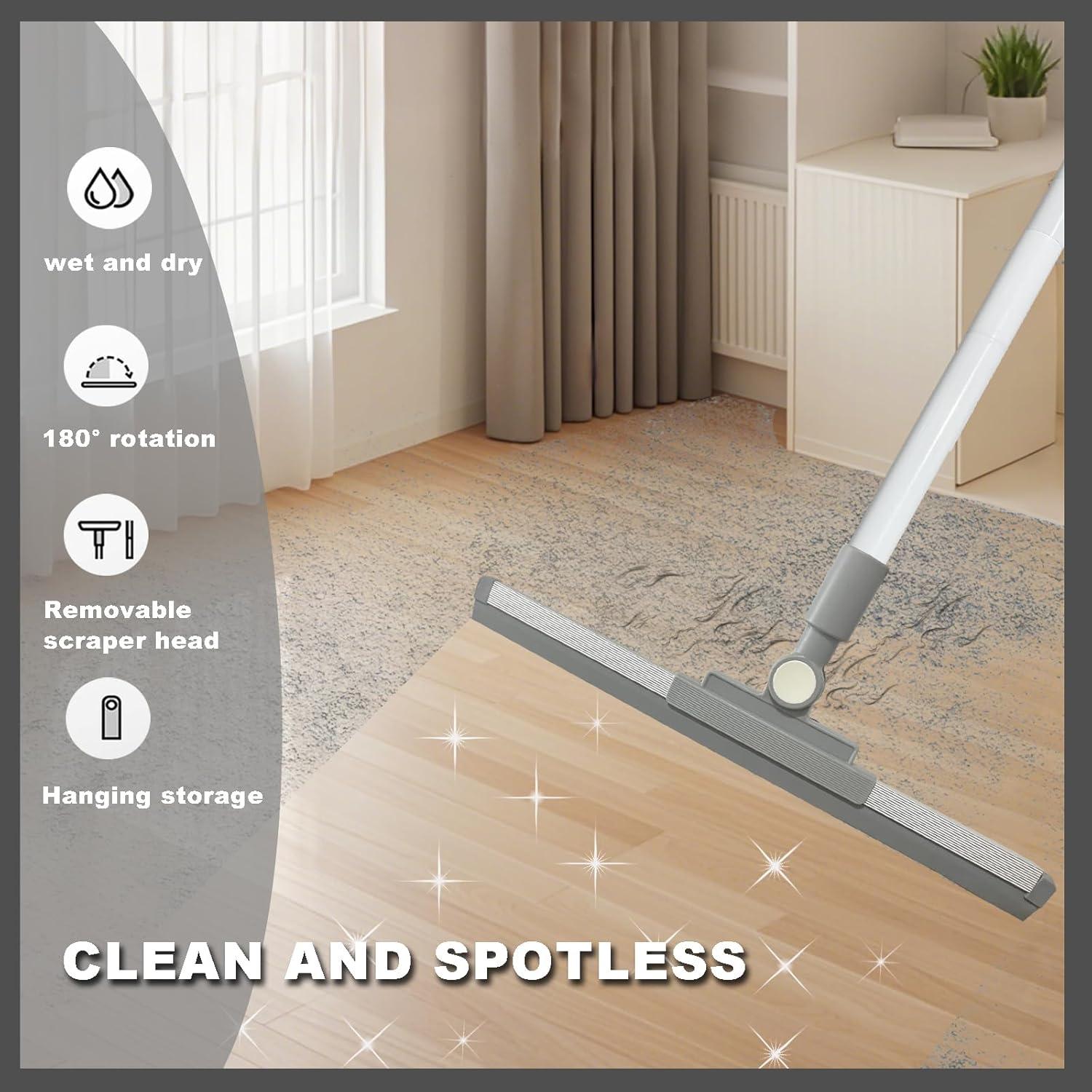 Escoba de Goma BSMstone con Mango Largo 132cm para Ducha y Ventanas