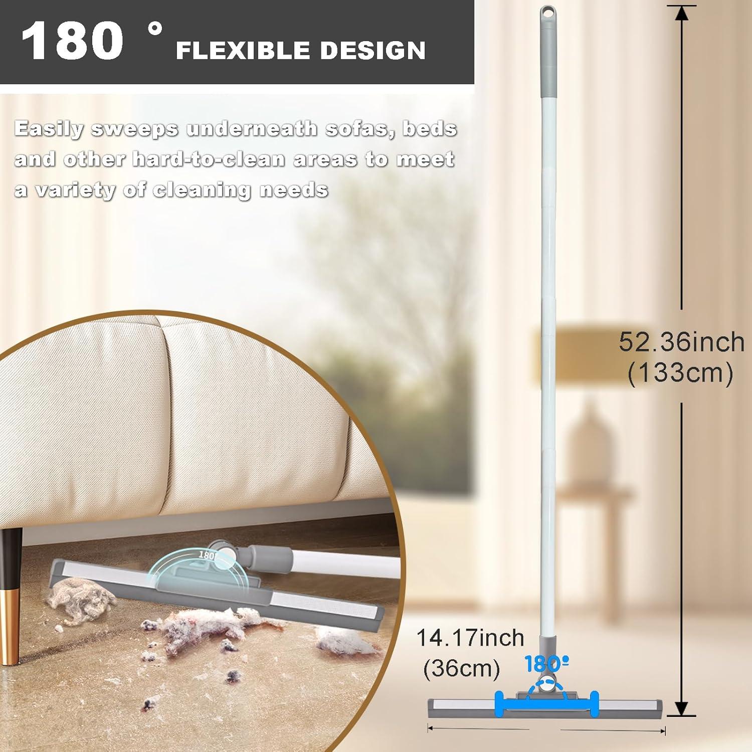 Escoba de Goma BSMstone con Mango Largo 132cm para Ducha y Ventanas