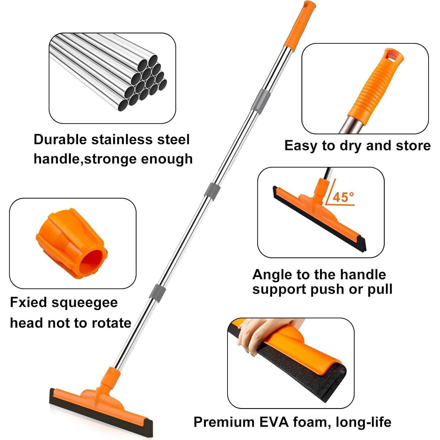 Limpiador de Suelos ITTAR con Mango Ajustable 158 cm y Cuchilla EVA