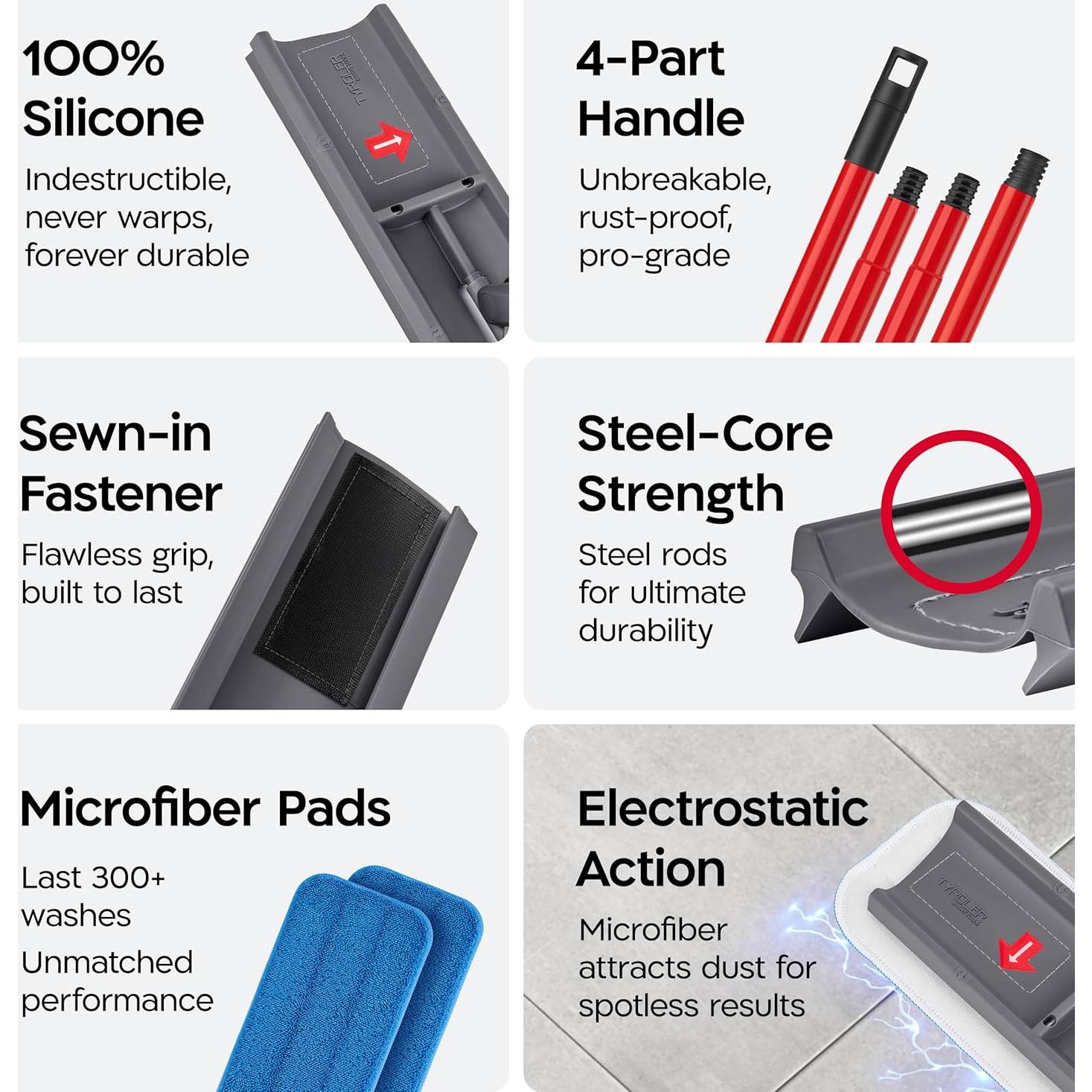 Tyroler MoppyShmoppy 2-en-1 Limpiaparabris y Mop 41.9 cm