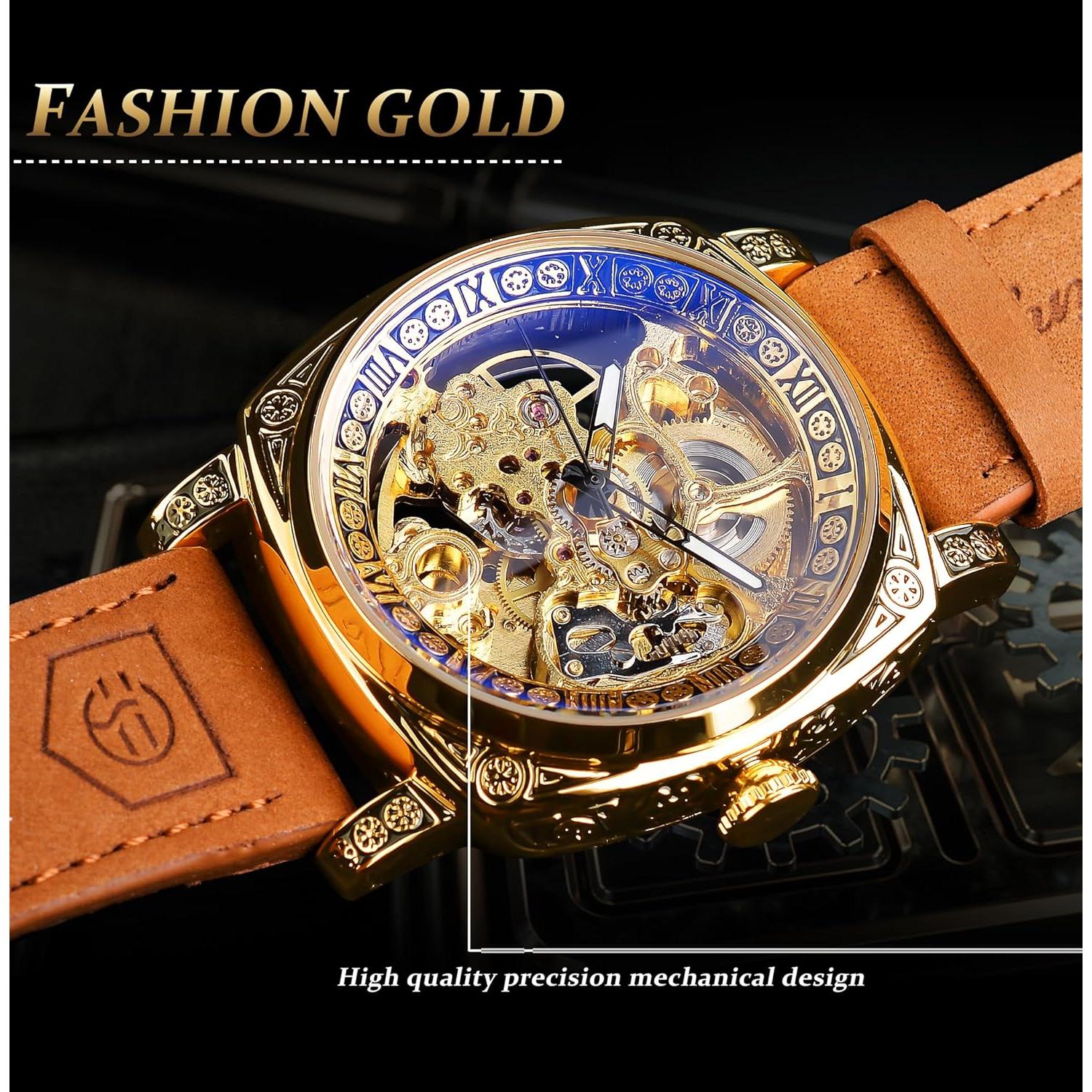 Reloj Mecánico FORSINING Hombre Retro Cuadrado Autoviento