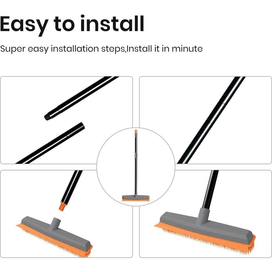 Escoba de goma TreeLen extensible para limpieza de alfombras