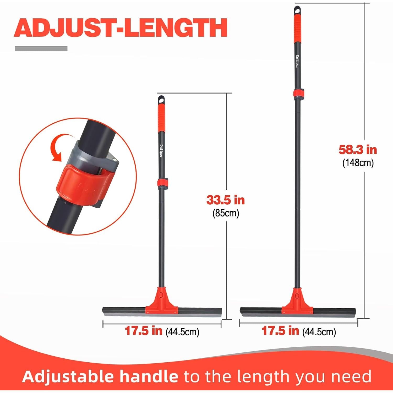 Raspador de Piso DALIPER 45 cm con Mango Ajustable 147 cm