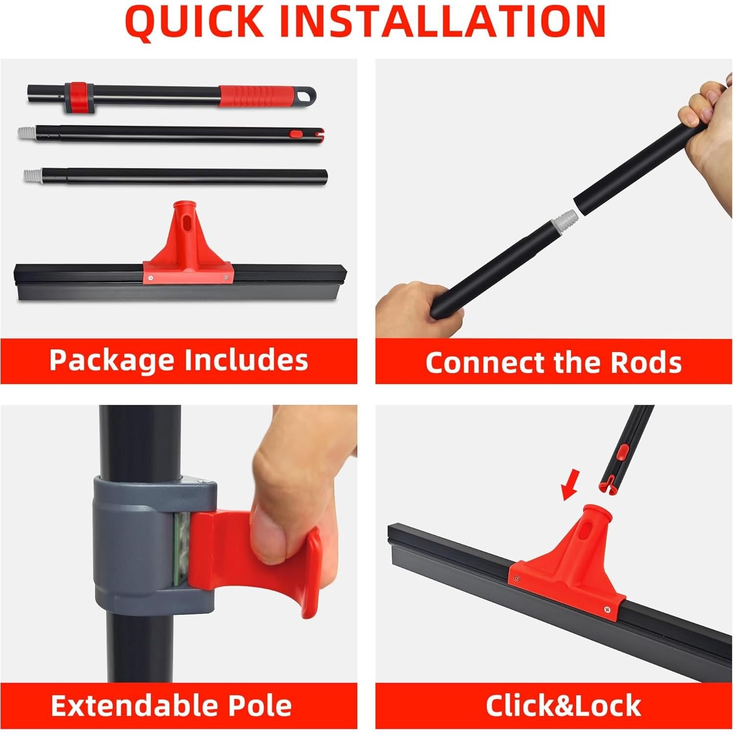 Raspador de Piso DALIPER 45 cm con Mango Ajustable 147 cm