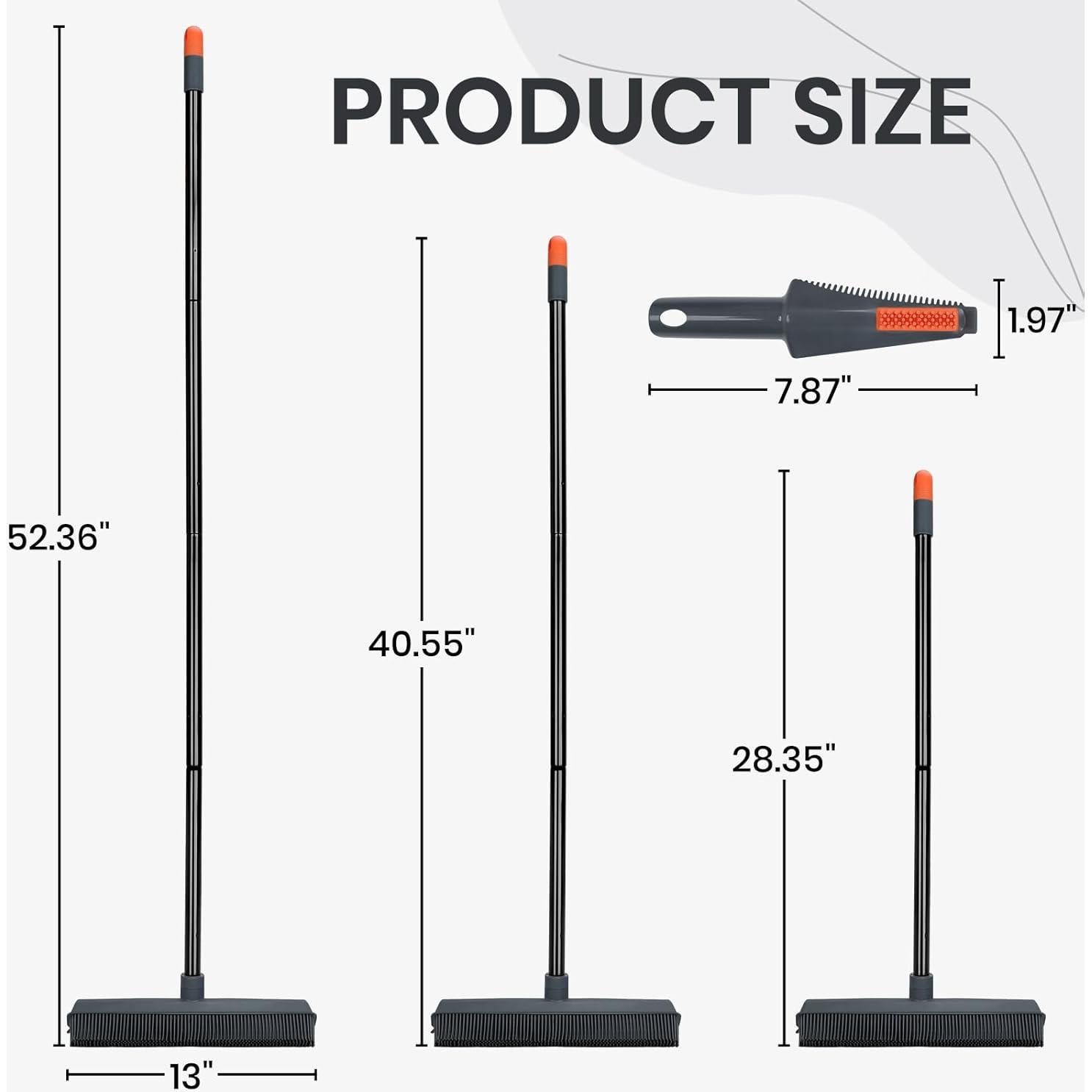 Escoba de Goma MAVRIZ Naranja para Pelo de Mascotas 2 en 1