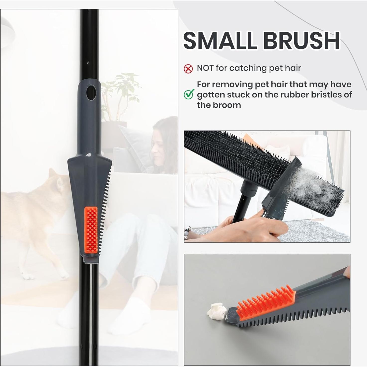 Escoba de Goma MAVRIZ Naranja para Pelo de Mascotas 2 en 1