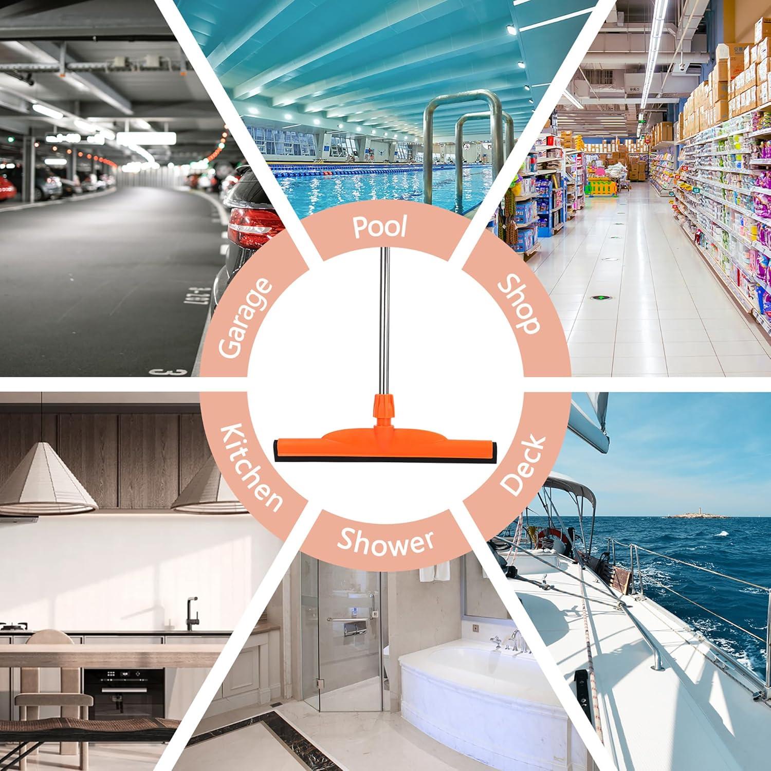 Raspador de Piso Euedue 43 cm Mango Largo Naranja