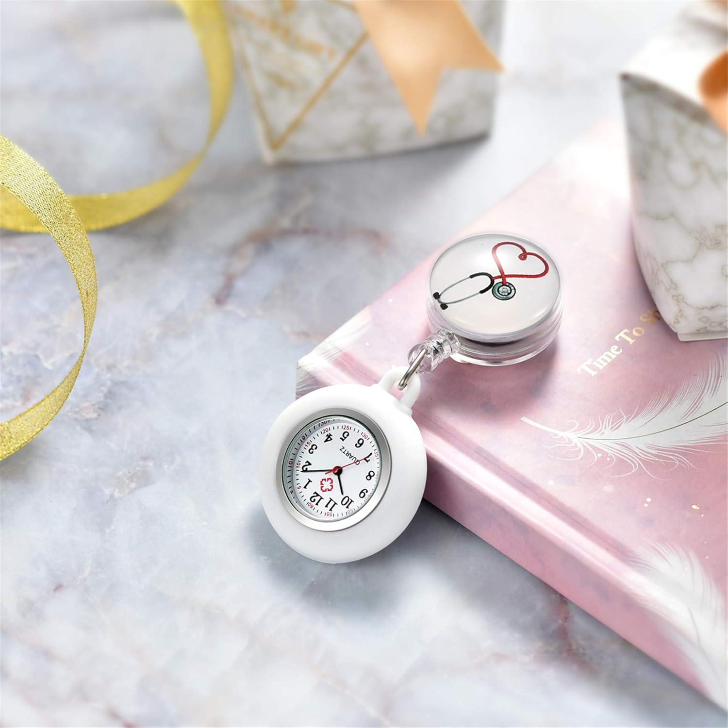 Reloj de enfermera Avaner A40-22 retráctil de silicona