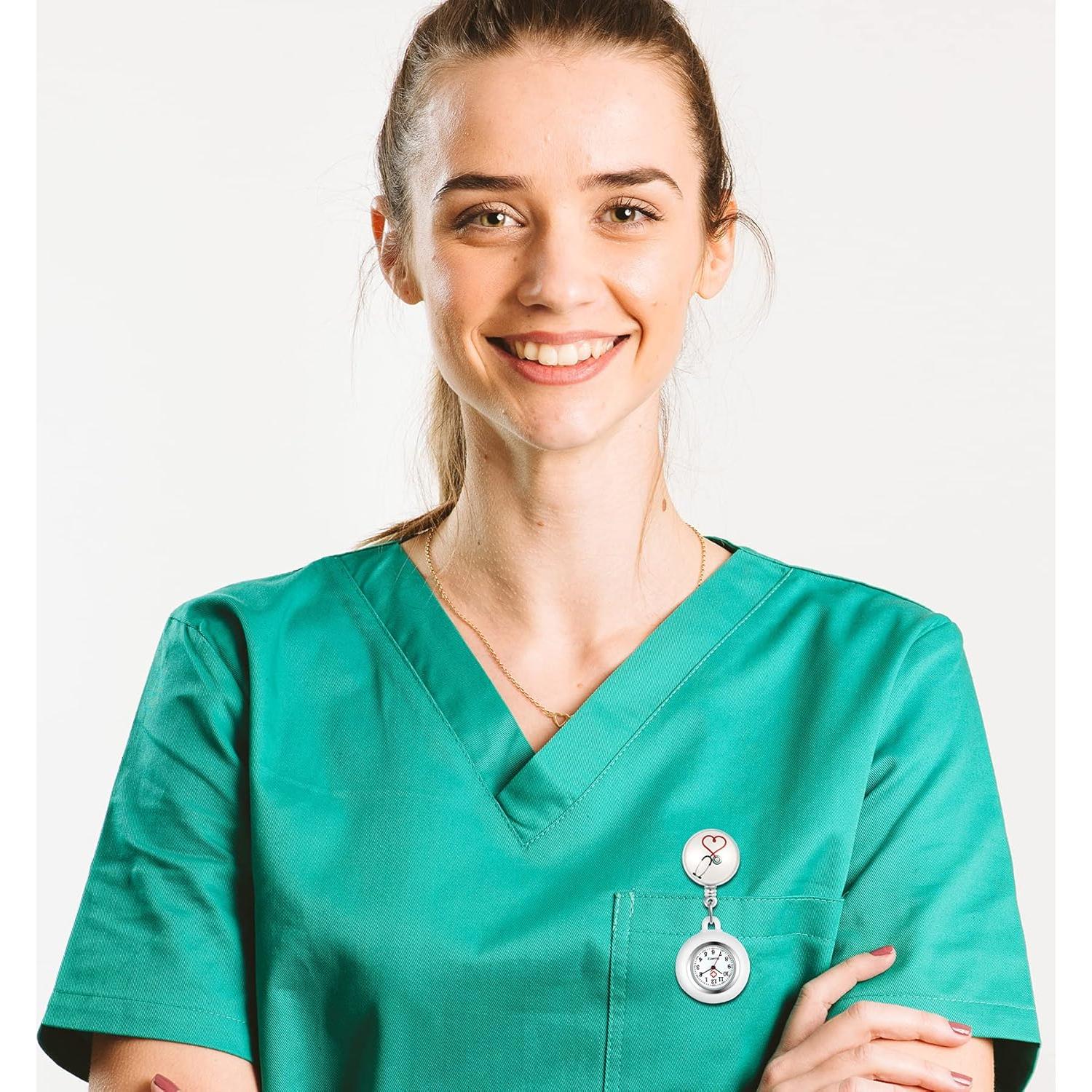 Reloj de enfermera Avaner A40-22 retráctil de silicona