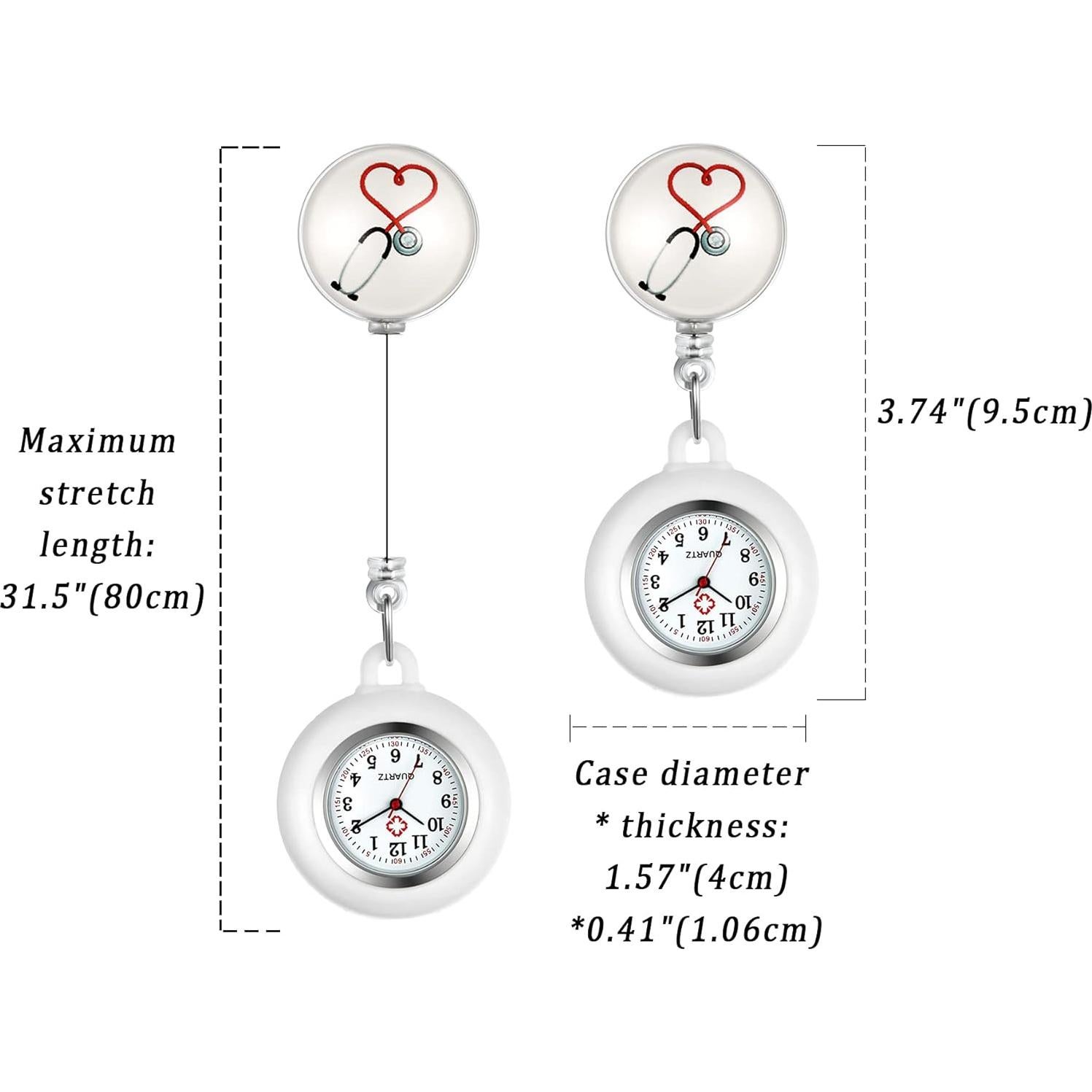 Reloj de enfermera Avaner A40-22 retráctil de silicona