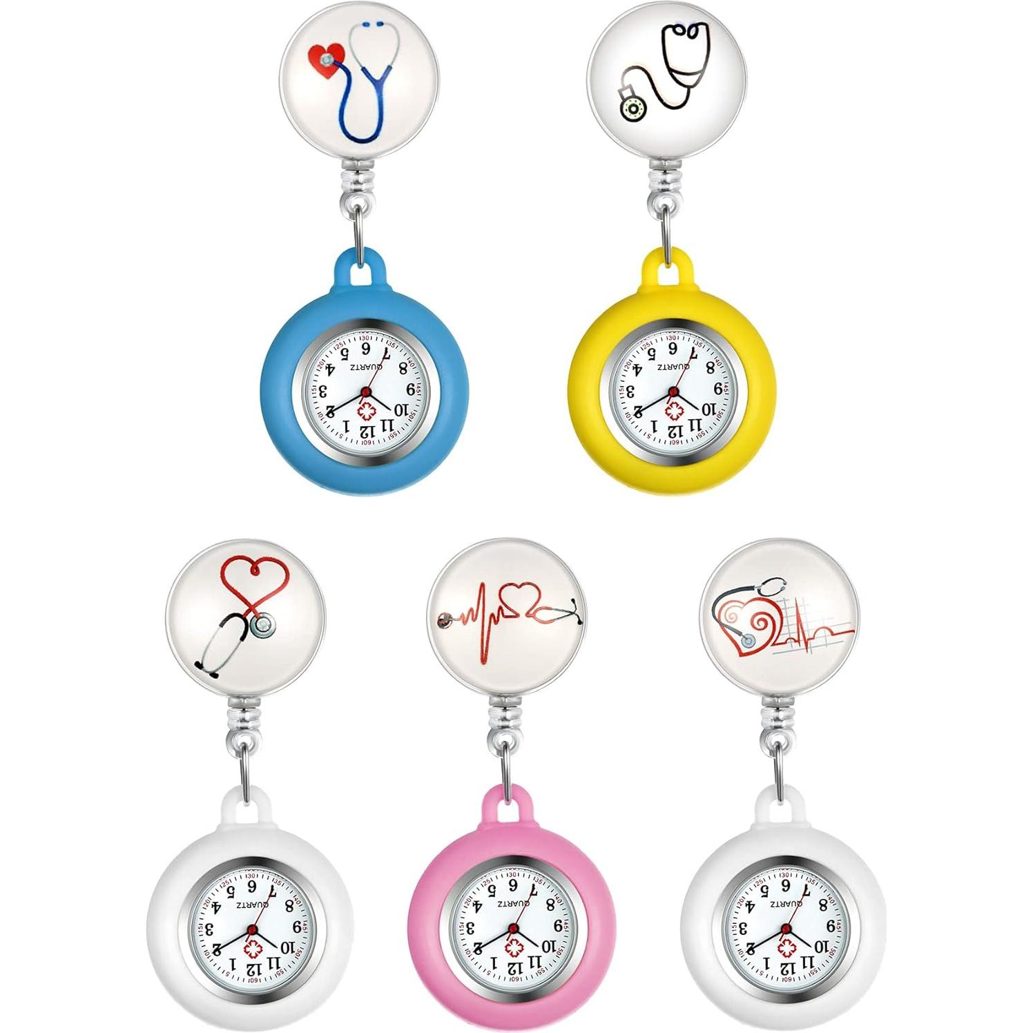 Reloj de enfermera Avaner A40-22 retráctil de silicona