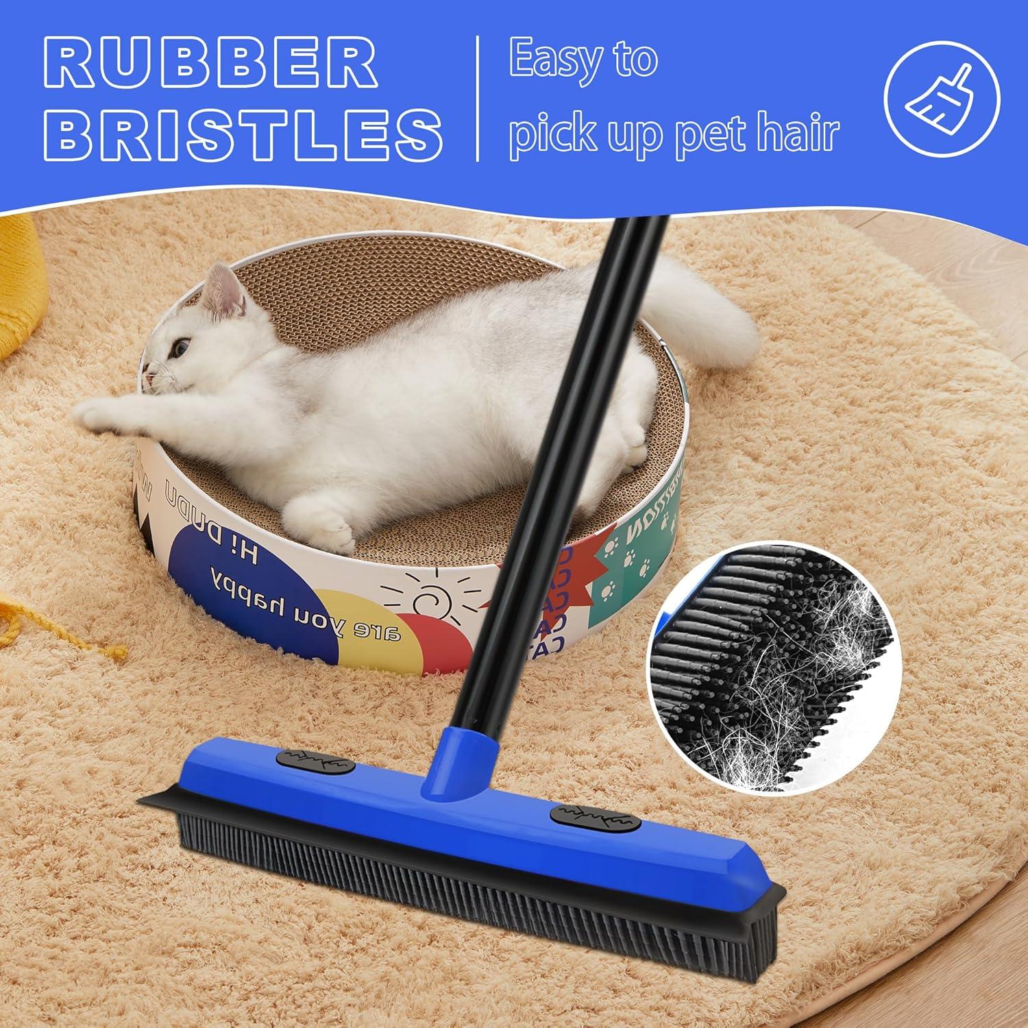 Escoba de goma Dolanx con cepillo para pelo de mascotas 134 cm