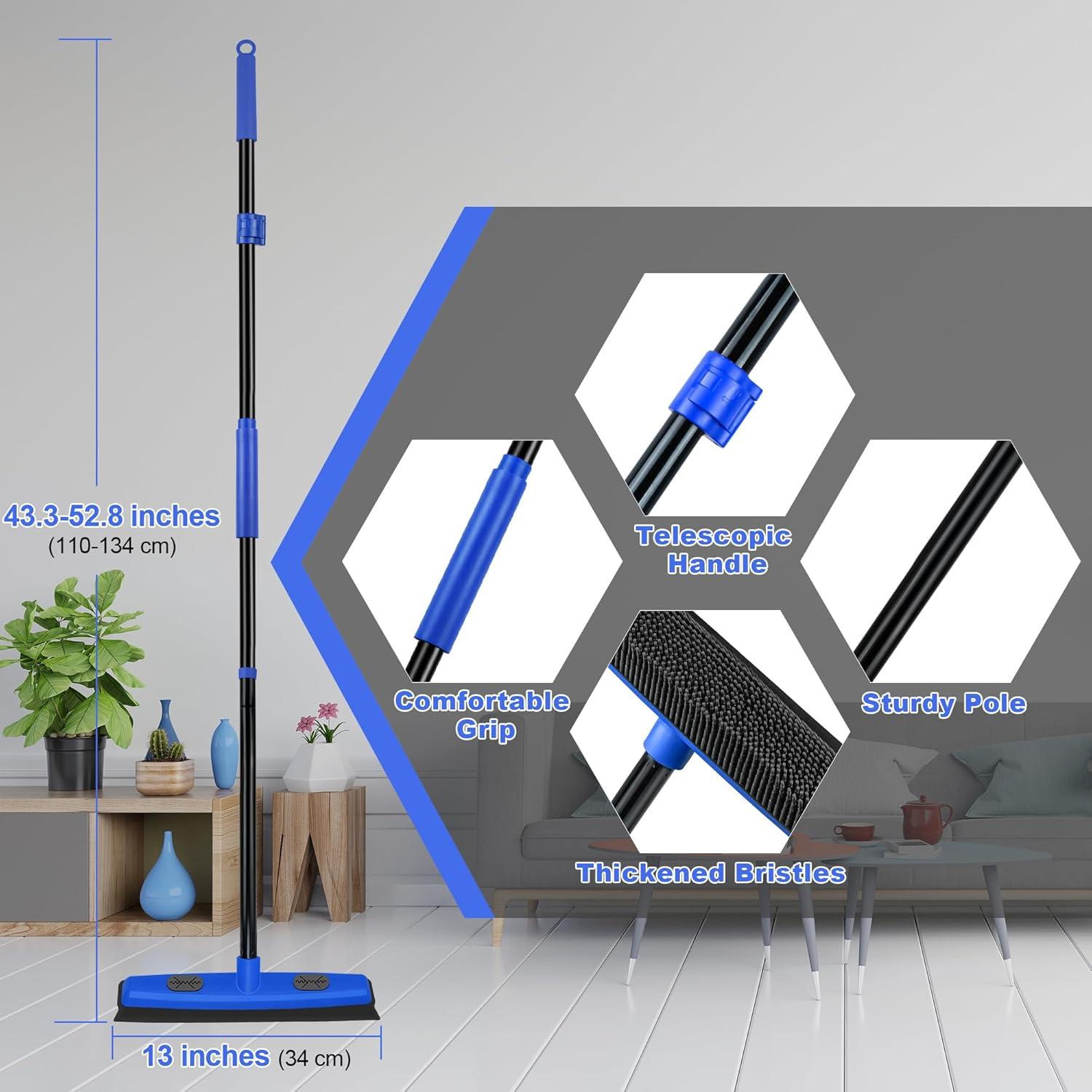 Escoba de goma Dolanx con cepillo para pelo de mascotas 134 cm