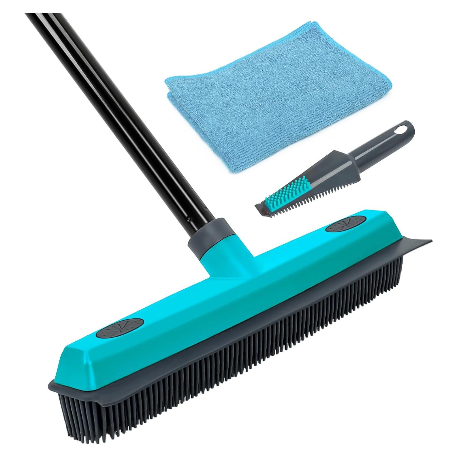 Escoba de Goma MAVRIZ para Pelo de Mascota 2 en 1 Azul