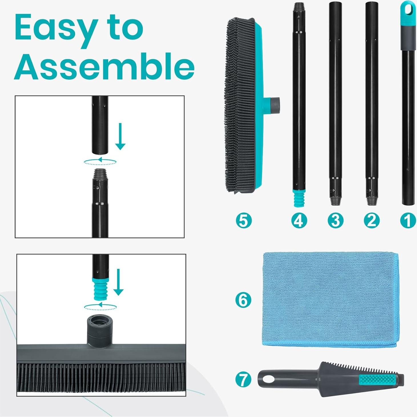 Escoba de Goma MAVRIZ para Pelo de Mascota 2 en 1 Azul