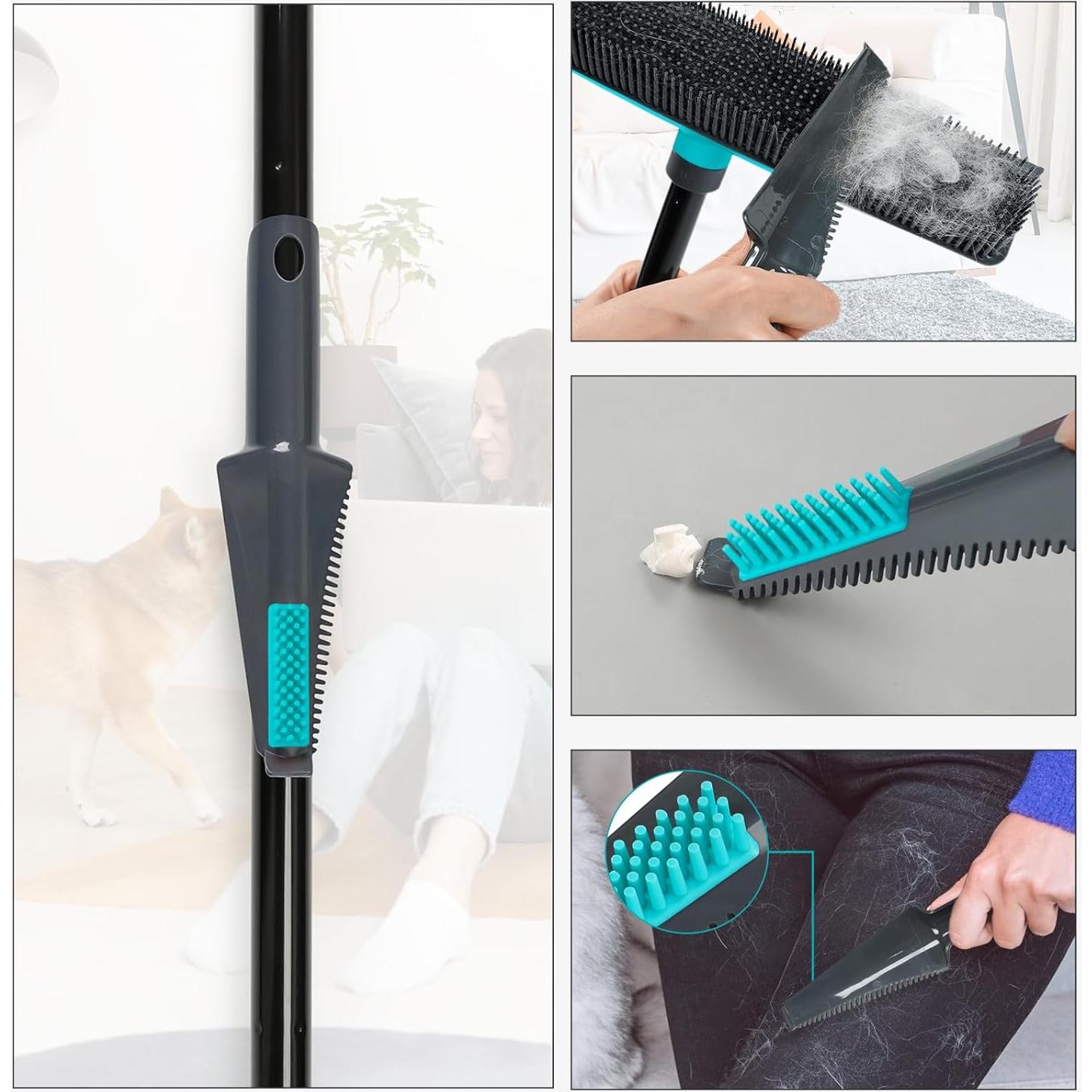 Escoba de Goma MAVRIZ para Pelo de Mascota 2 en 1 Azul