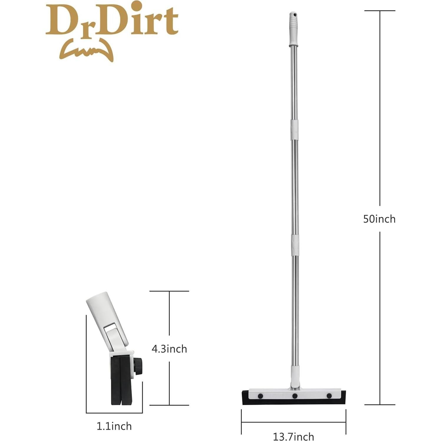 Escobilla de Piso DrDirt 35,56 cm Giratoria con Cuchilla de Goma