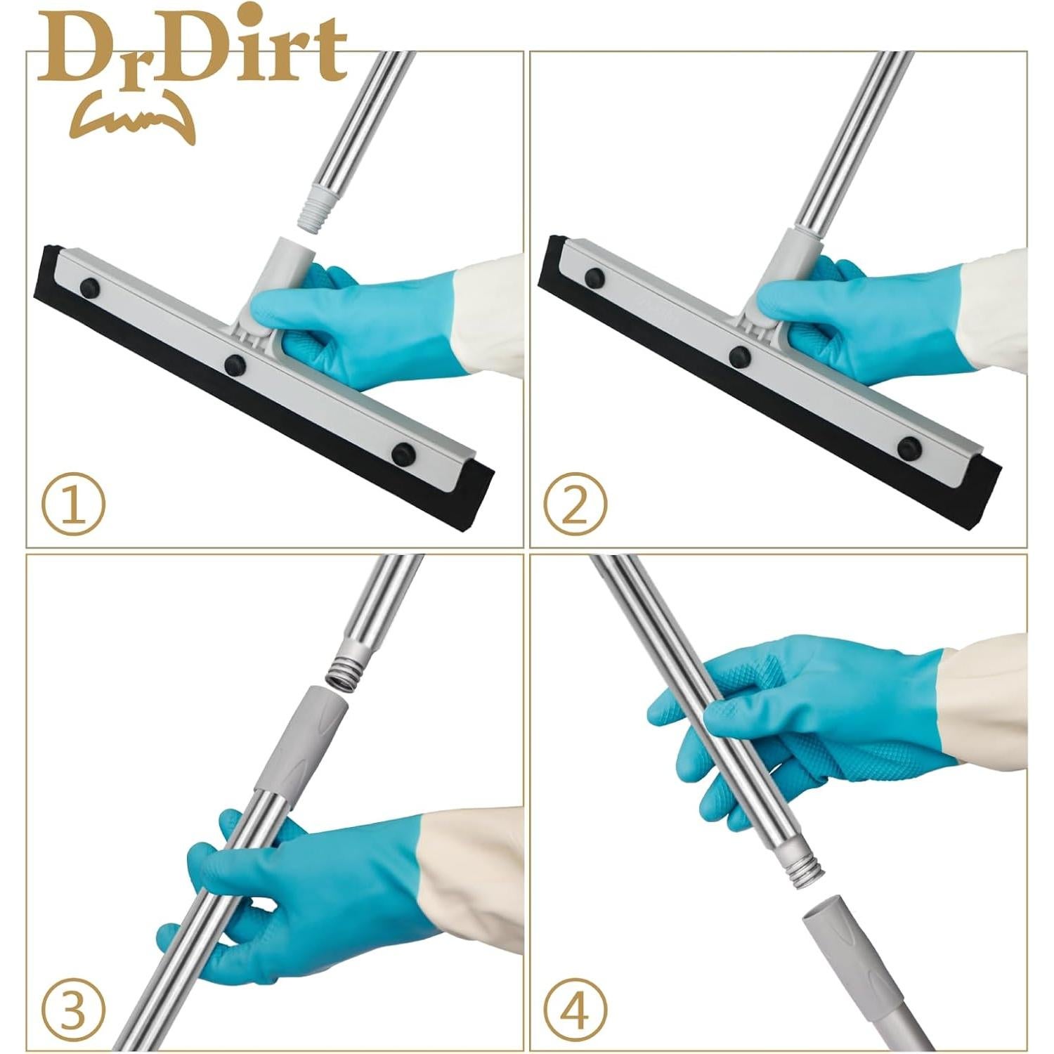 Escobilla de Piso DrDirt 35,56 cm Giratoria con Cuchilla de Goma