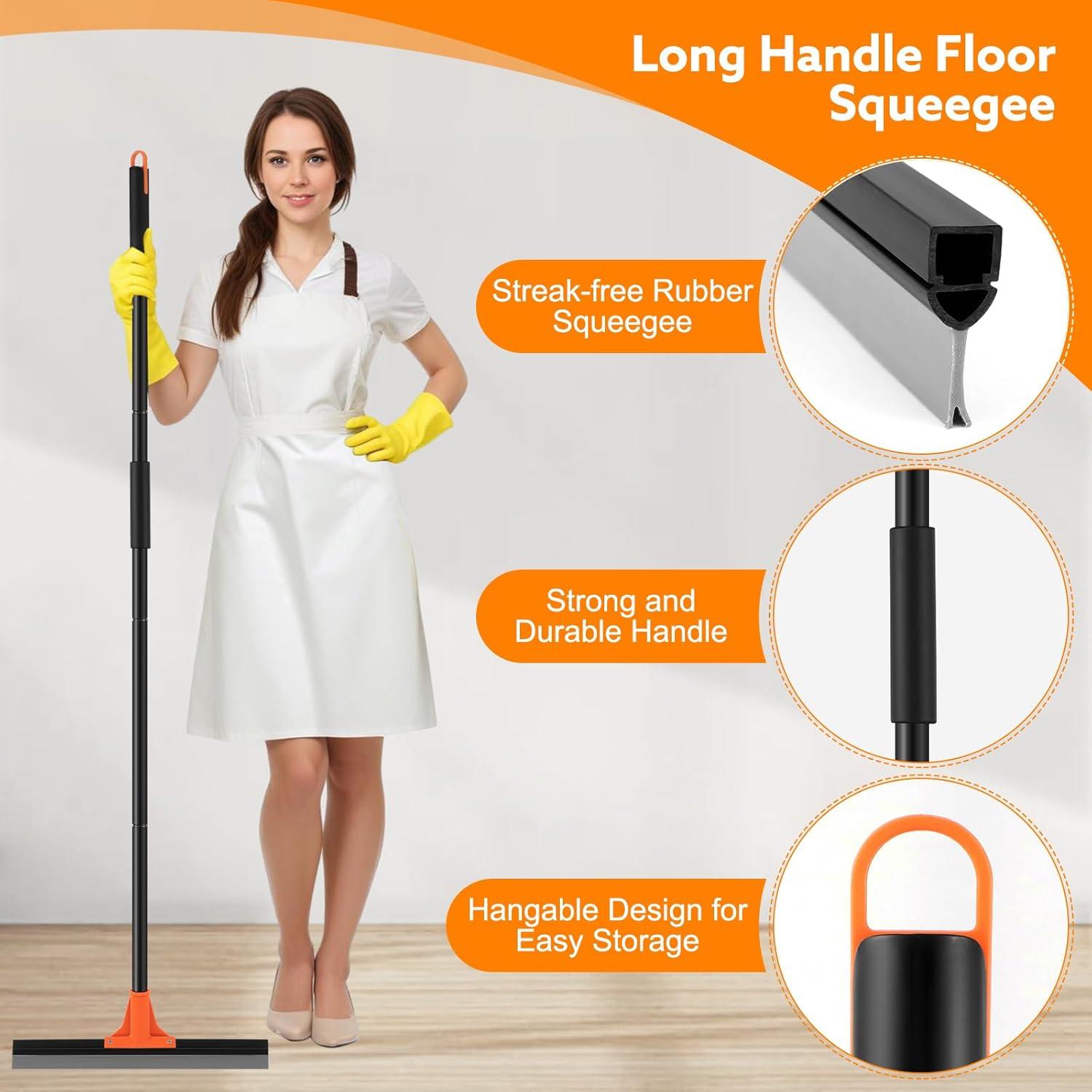 Raspador de Piso Wlich 43 cm Cuchilla Goma Mango 154 cm