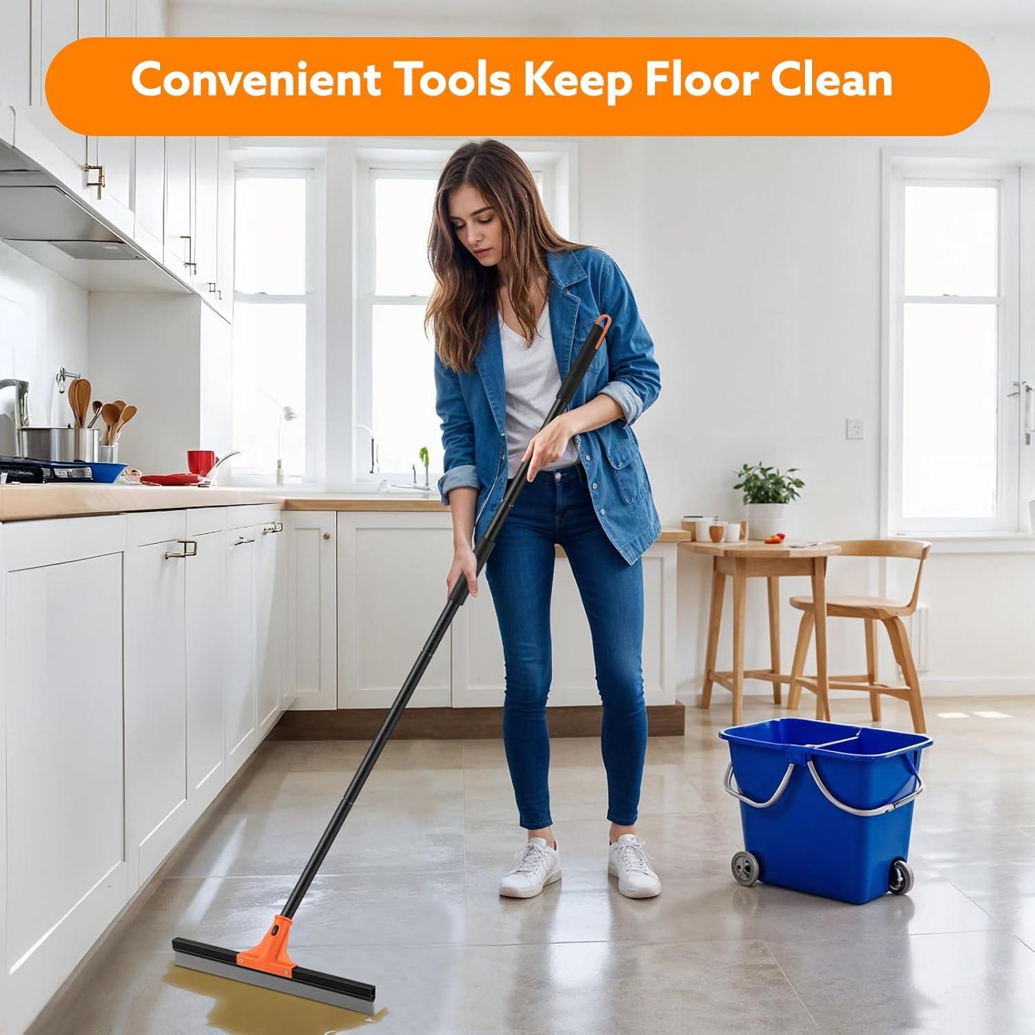 Raspador de Piso Wlich 43 cm Cuchilla Goma Mango 154 cm