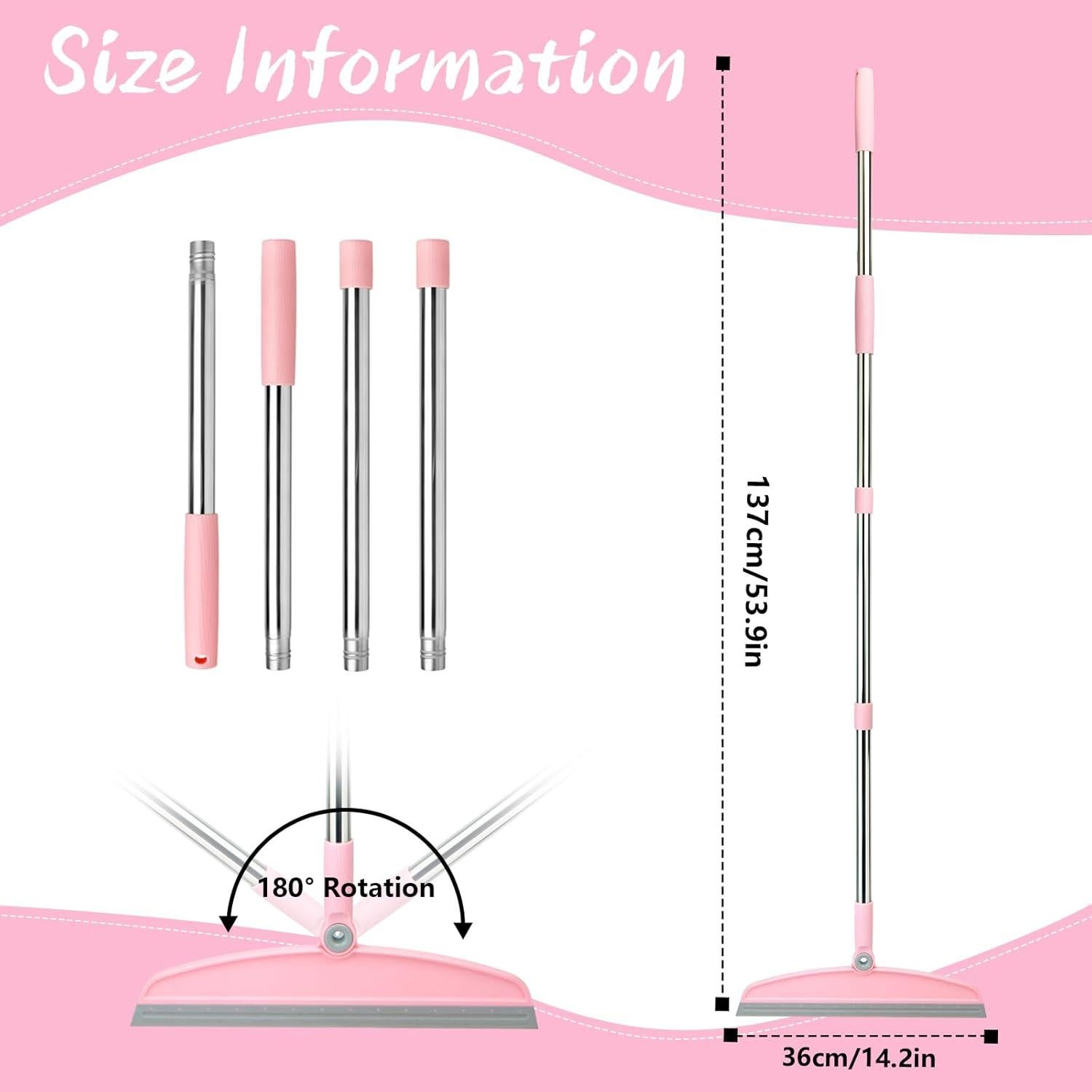 Escoba de Silicona OOOFLOWER Ajustable 137 cm para Piso