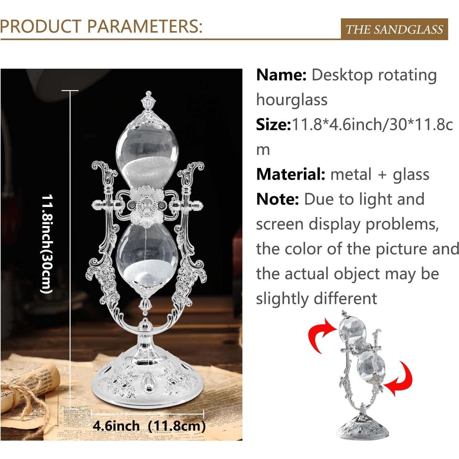 Reloj de Arena Rnuie 30 Min 29.97 cm Decorativo Plata