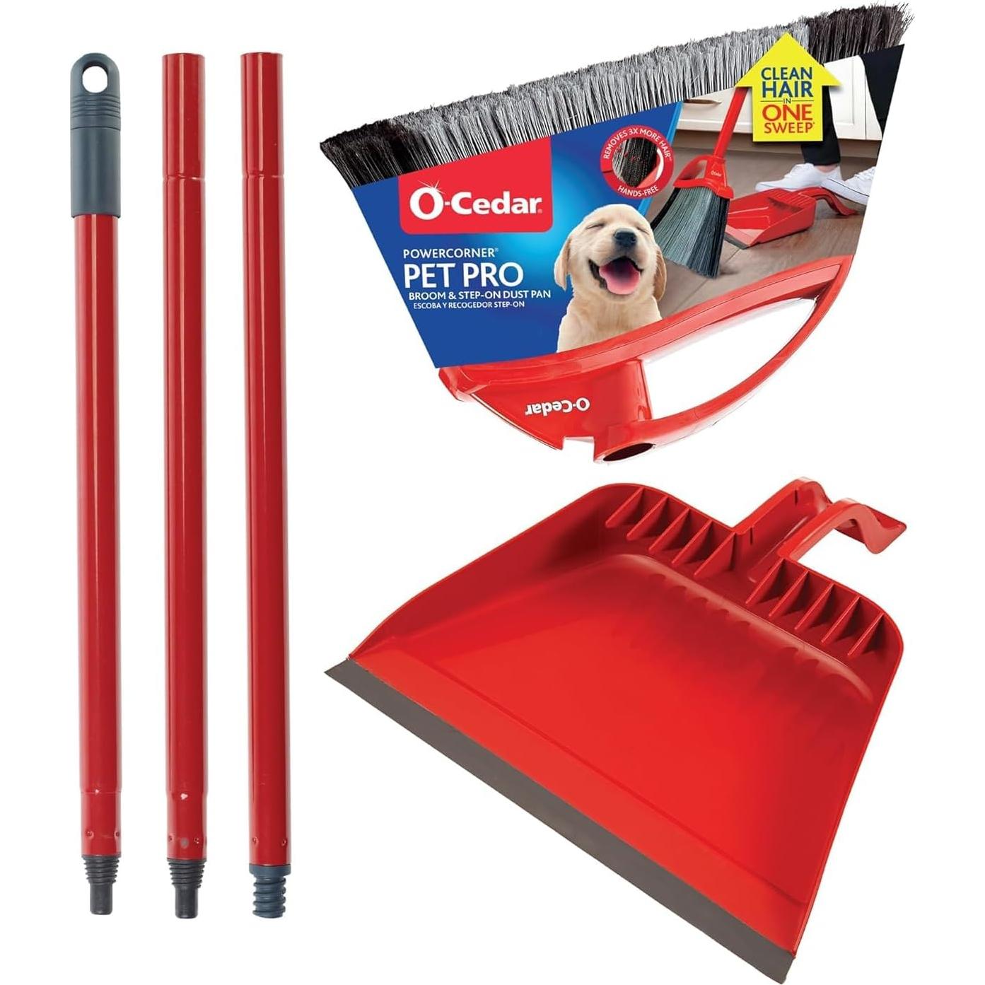 Escoba O-Cedar Pet Pro y recogedor de pie - Limpieza eficaz