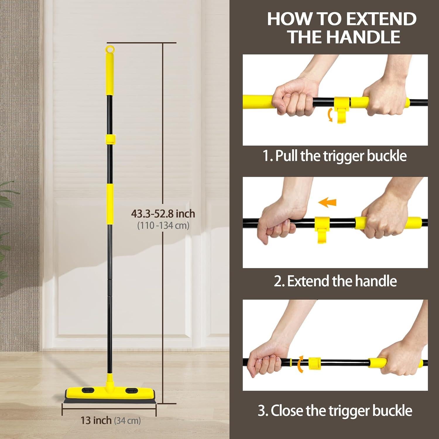 Escoba de goma Dolanx-A06 con rasqueta 134 cm para mascotas