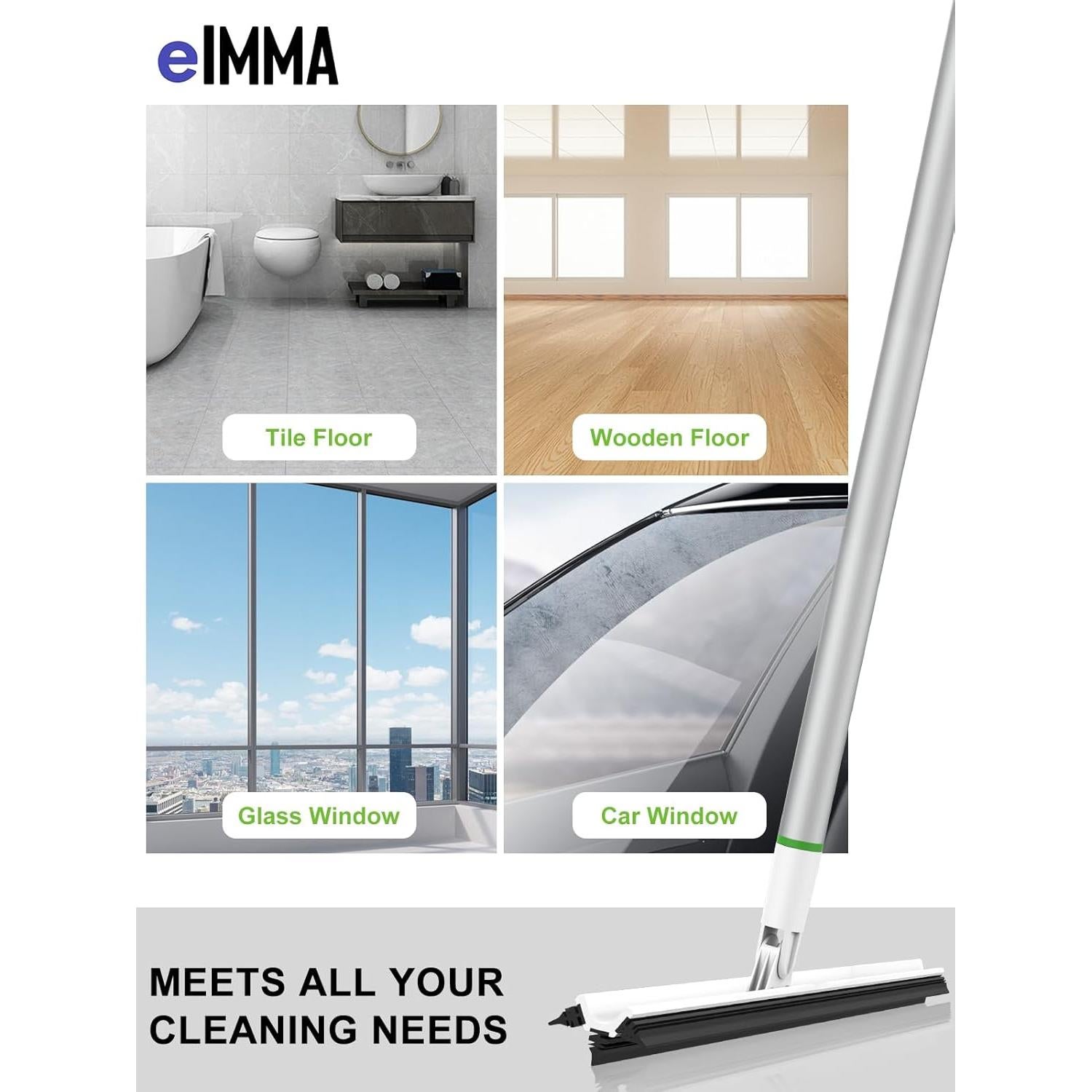 Escoba de Goma eIMMA VC02 para Piso, 3 Cuchillas, 0.32 kg
