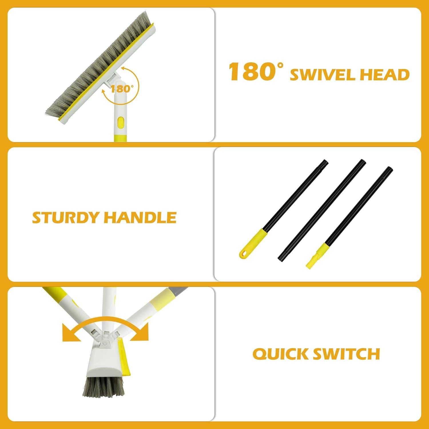 Cepillo de Fregado de Piso DALIPER 2 en 1 con Mango Ajustable