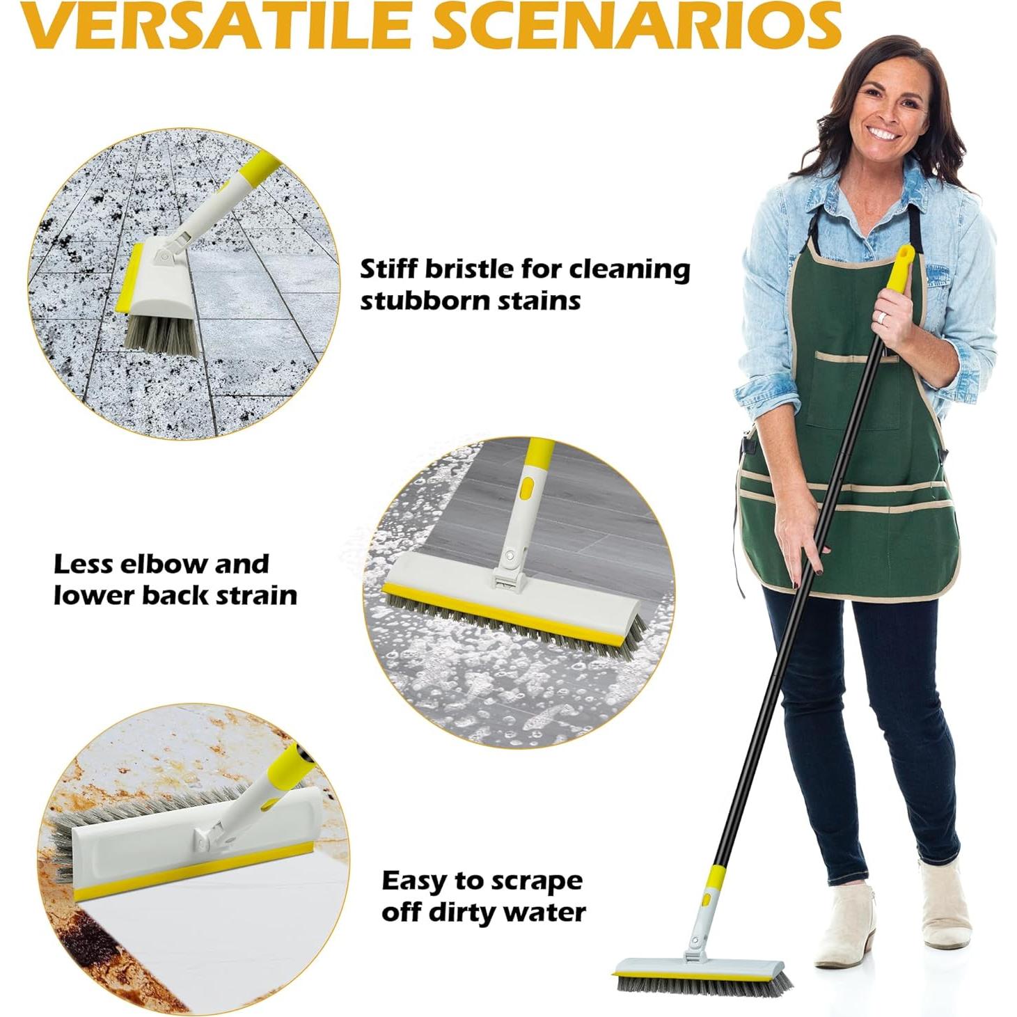 Cepillo de Fregado de Piso DALIPER 2 en 1 con Mango Ajustable