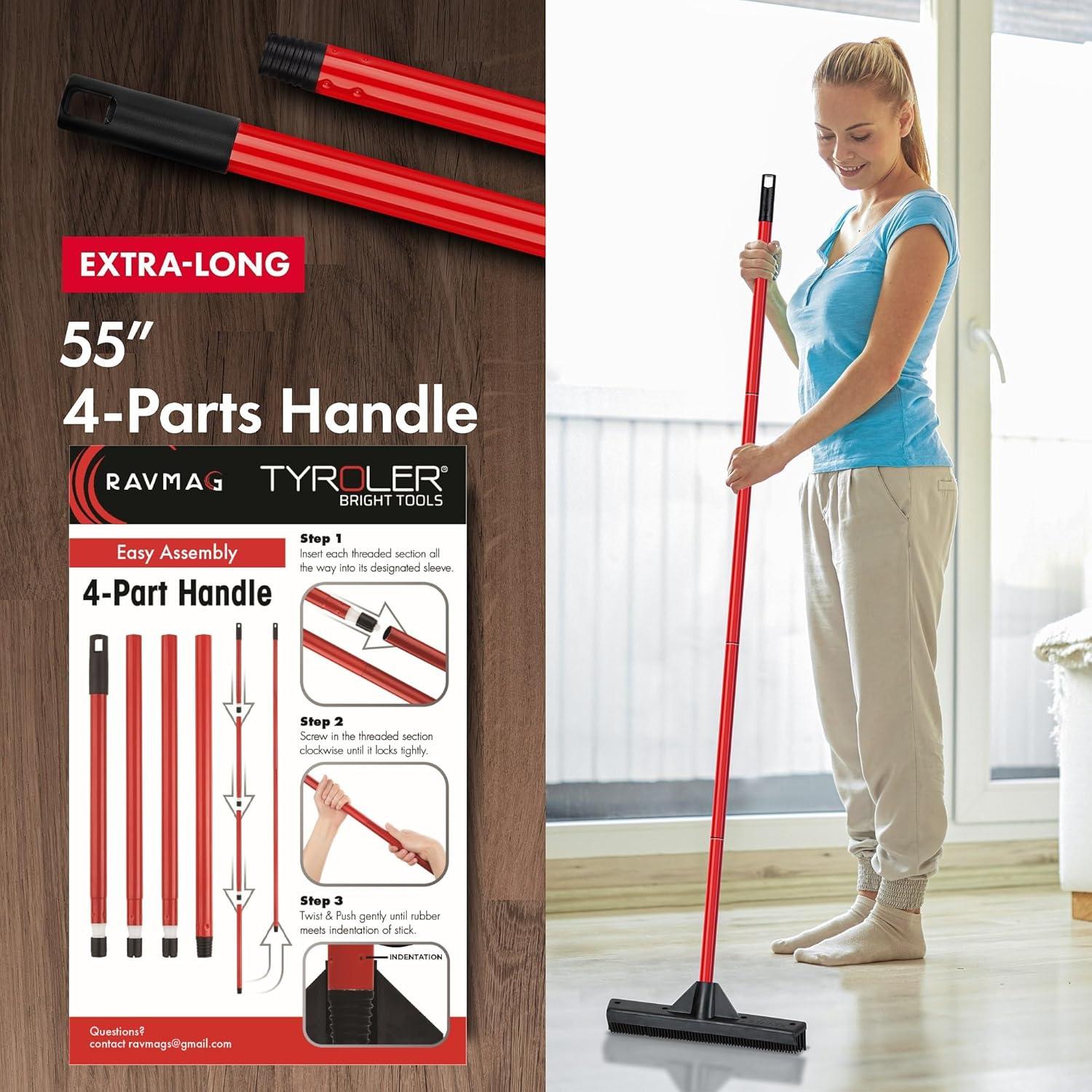 Escoba de Goma Ravmag 55" con Limpiaparabrisas Multiusos