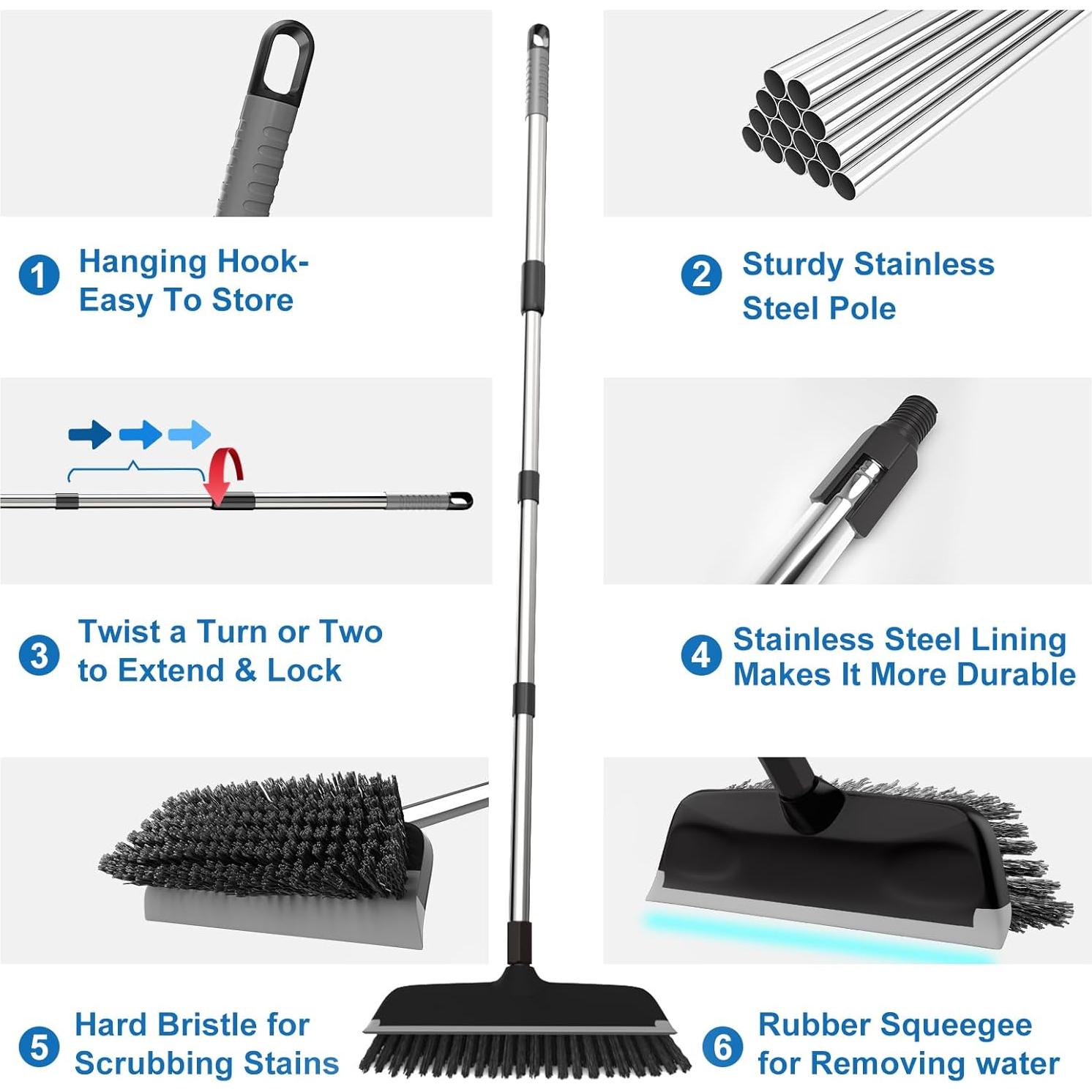 Cepillo de limpieza ITTAR 2 en 1 con mango largo 25,4 cm